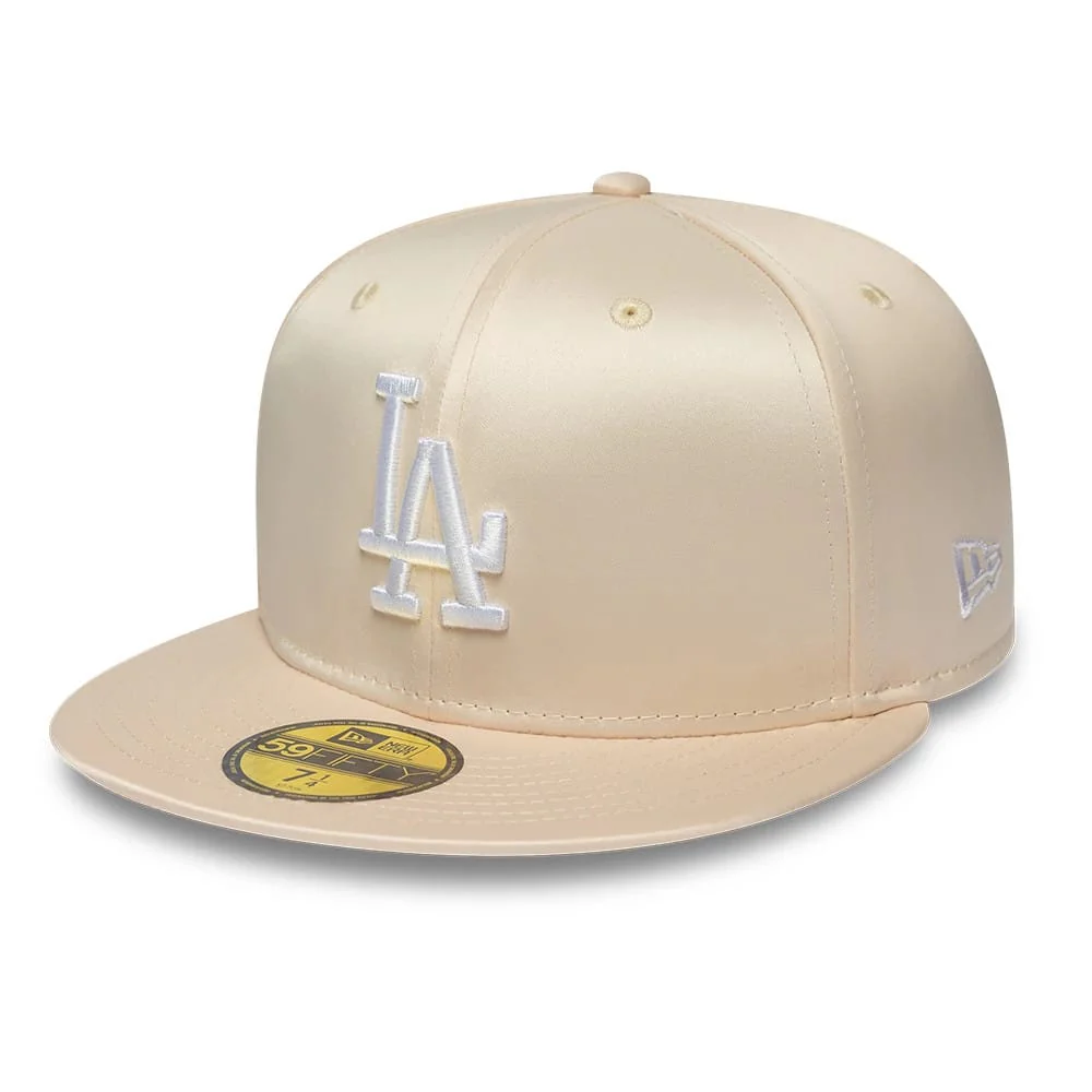 LA Dodgers MLB Satin Cream 59FIFTY Fitted Cap