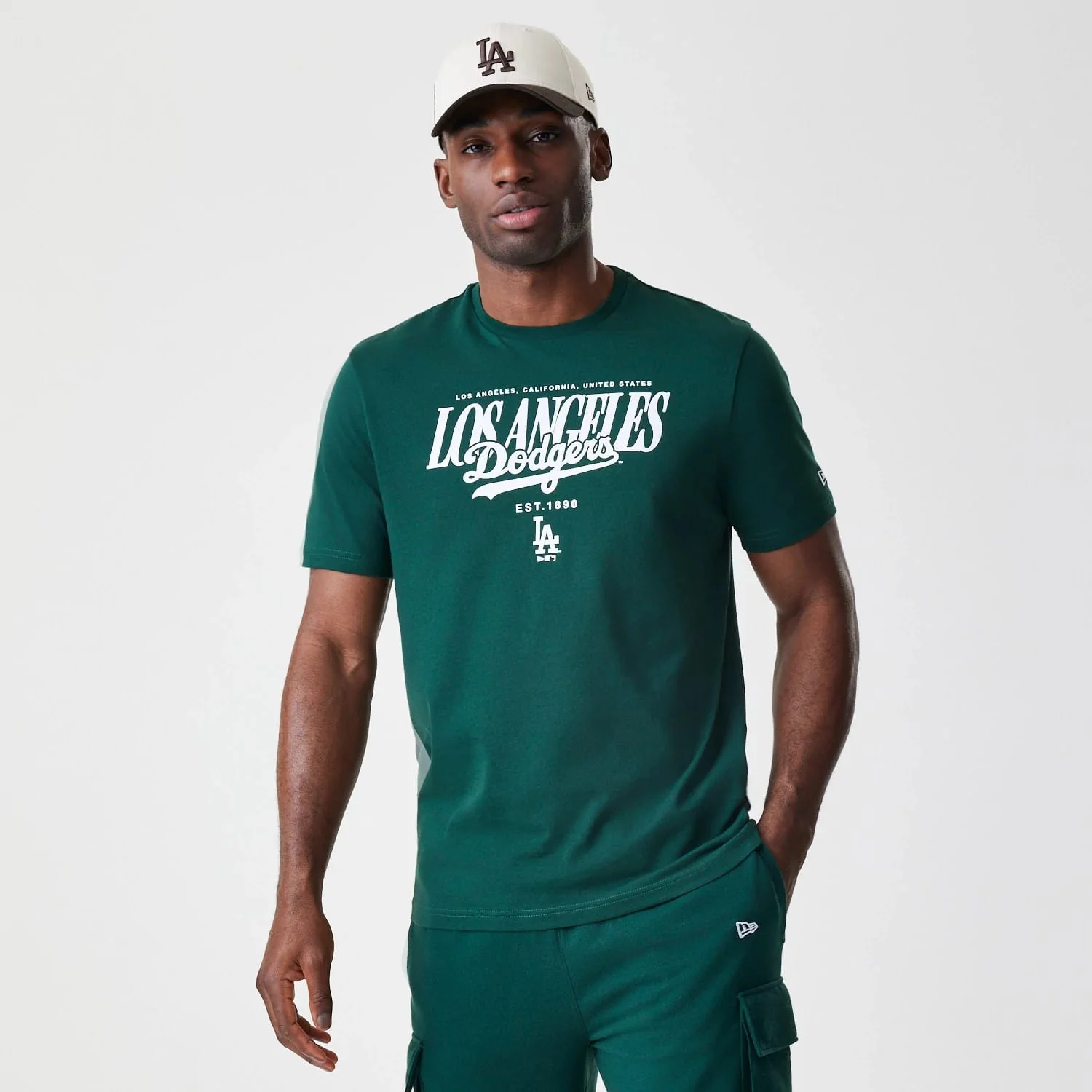 LA Dodgers MLB Script Graphic Dark Green T-Shirt
