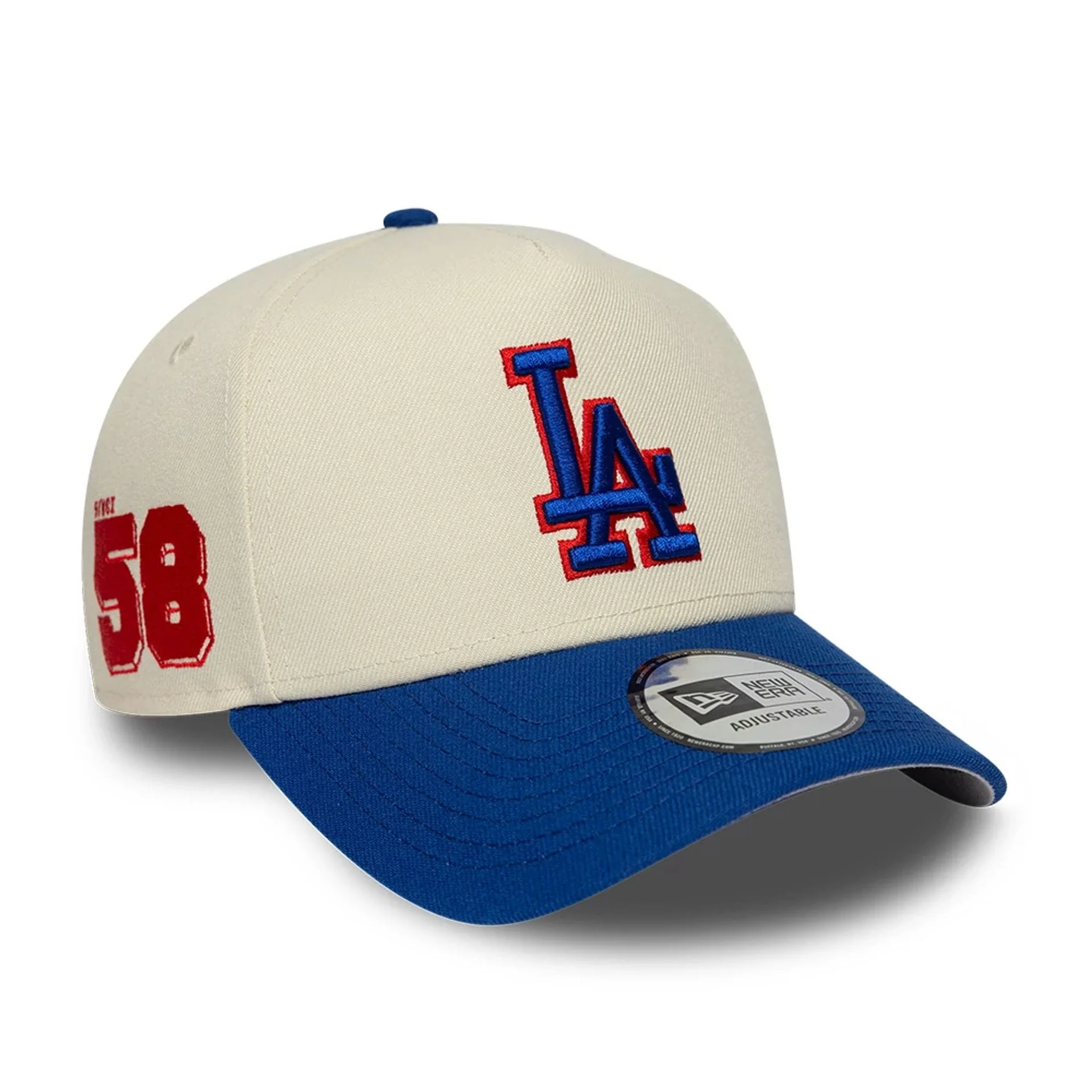 LA Dodgers MLB Side Hit Cream 9FORTY E-Frame Adjustable Cap