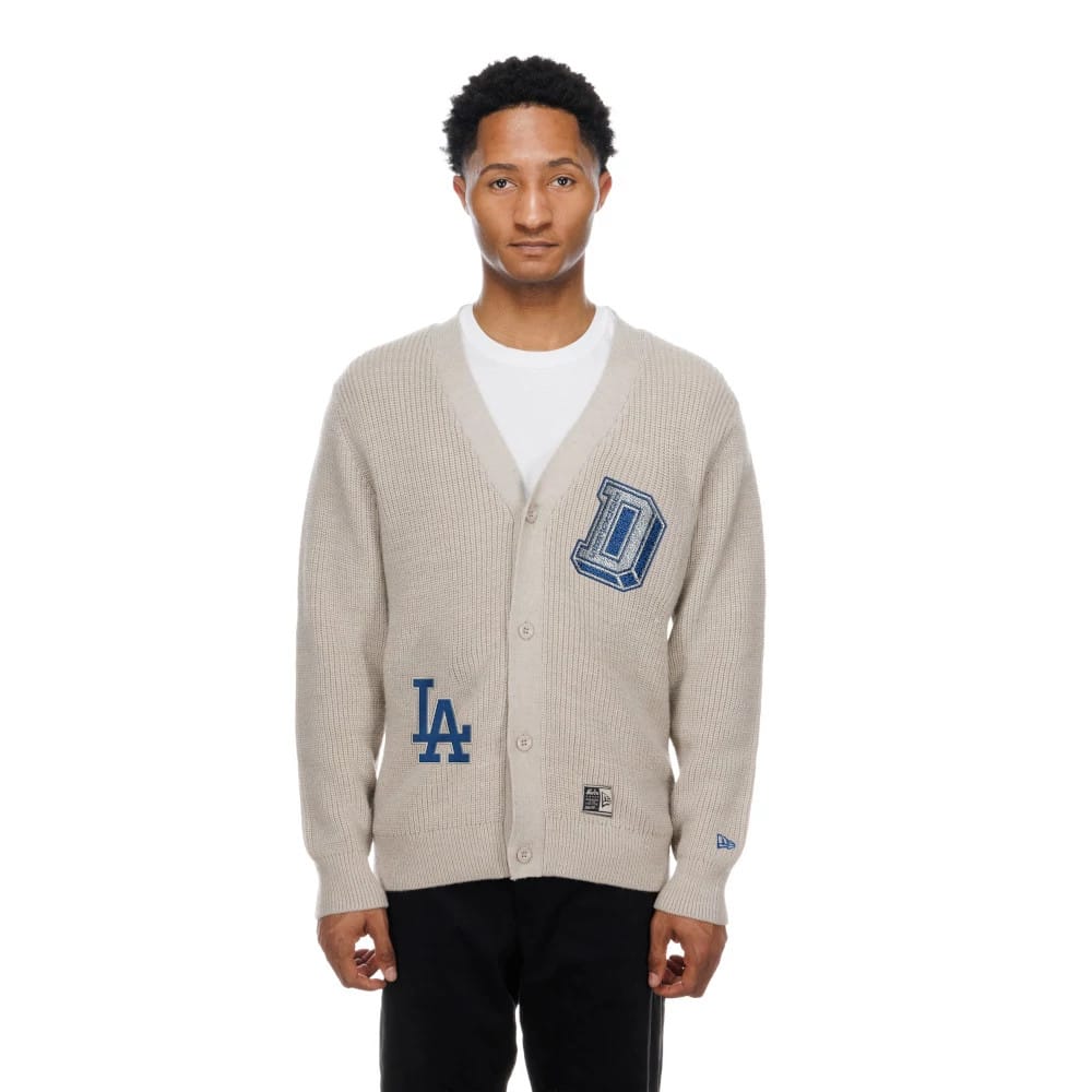 LA Dodgers MLB Throwback Prep Light Beige Cardigan