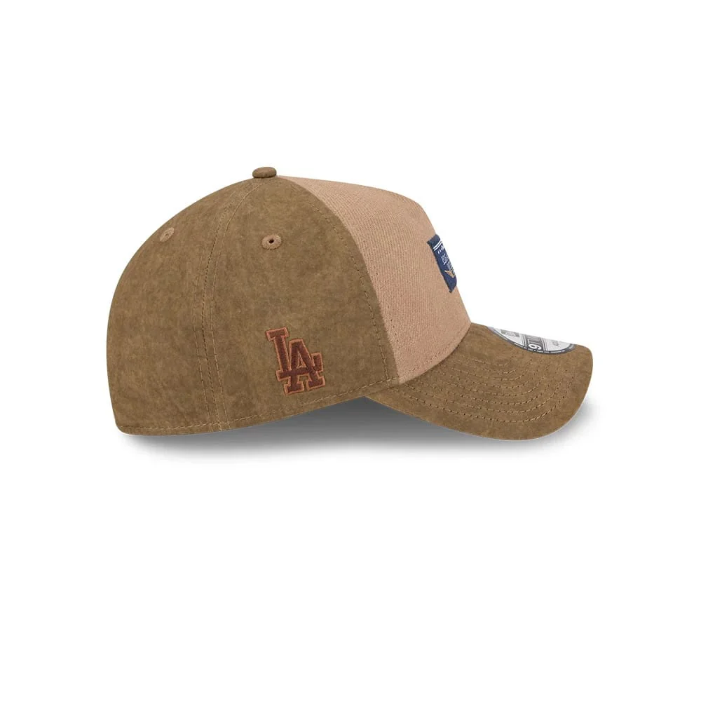 LA Dodgers MLB Utility Linen Open Brown 9TWENTY A-Frame Adjustable Cap - Image 6