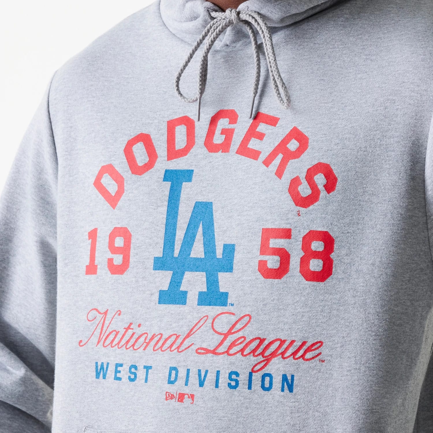 LA Dodgers MLB Wordmark Grey Pullover Hoodie - Image 4