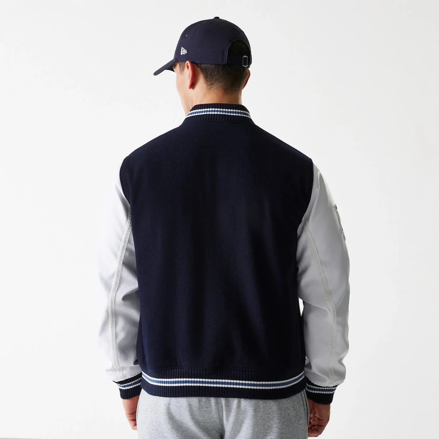 LA Dodgers MLB Wordmark Navy Varsity Jacket - Image 2
