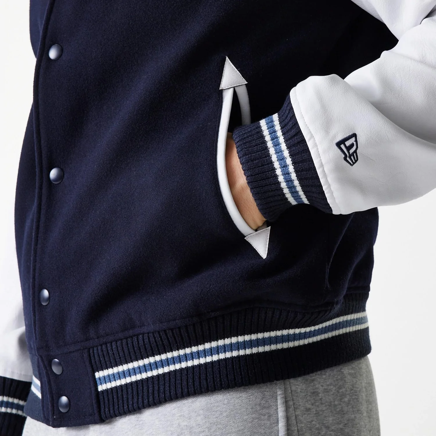LA Dodgers MLB Wordmark Navy Varsity Jacket - Image 5