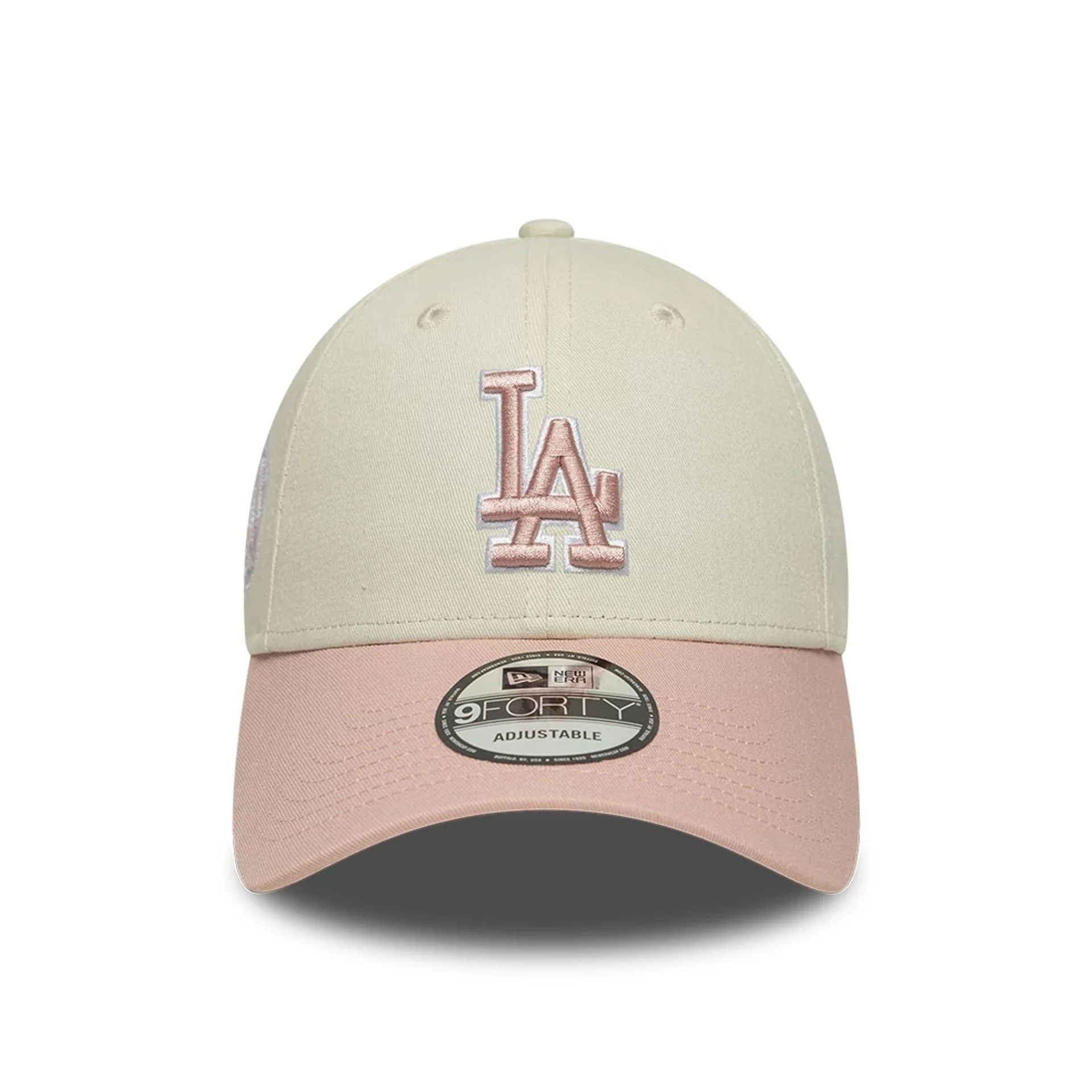 LA Dodgers MLB World Series Patch Light Beige 9FORTY Adjustable Cap - Image 2