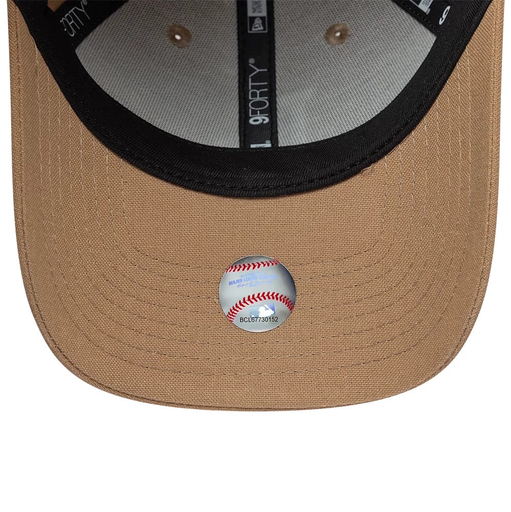 LA Dodgers Womens MLB Linen Dark Beige 9FORTY Adjustable Cap - Image 5