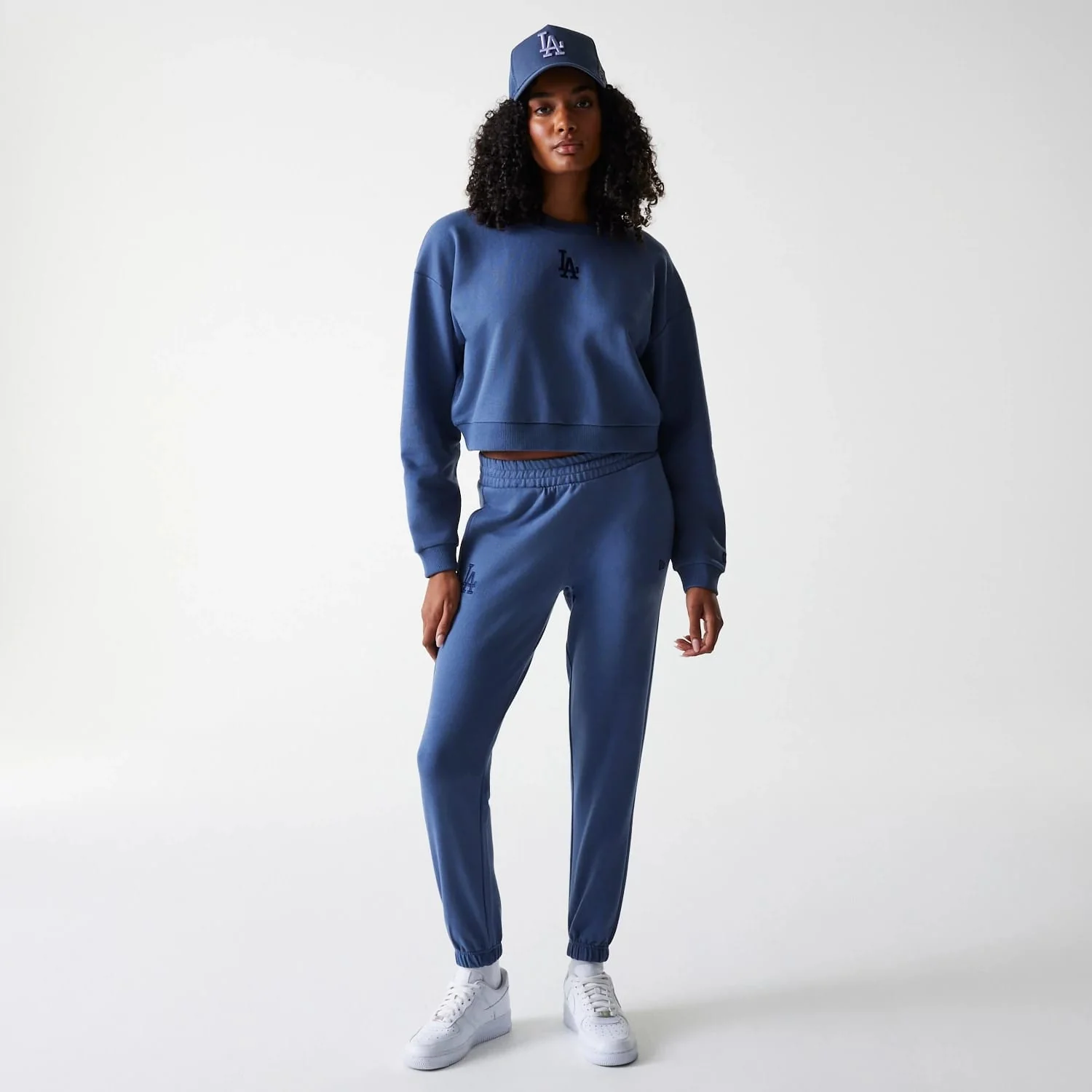 LA Dodgers Womens MLB Midi League Essential Dark Blue Cropped Crew Neck Sweater - Image 8
