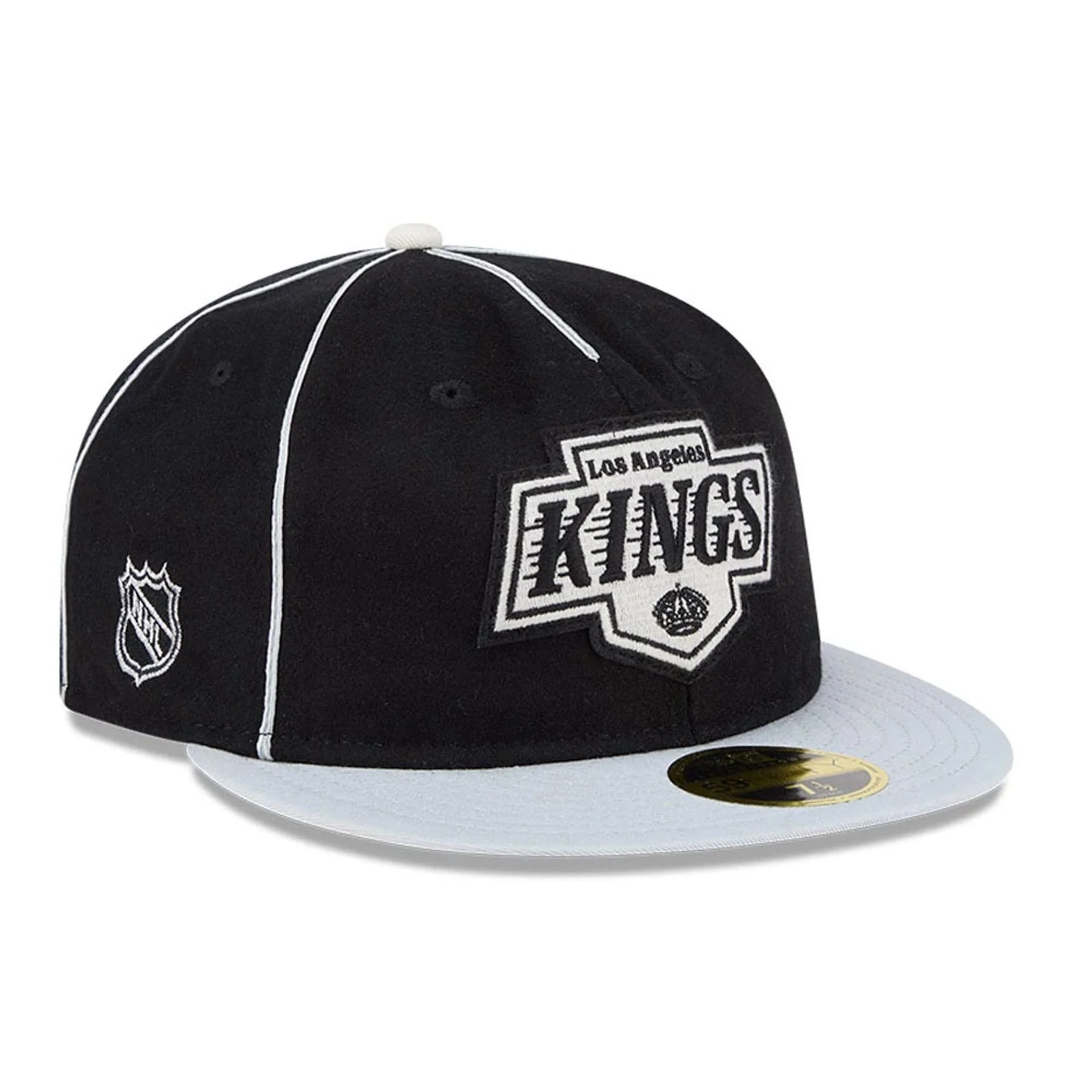 LA Kings NHL Felt Logo Black Retro Crown 59FIFTY Fitted Cap