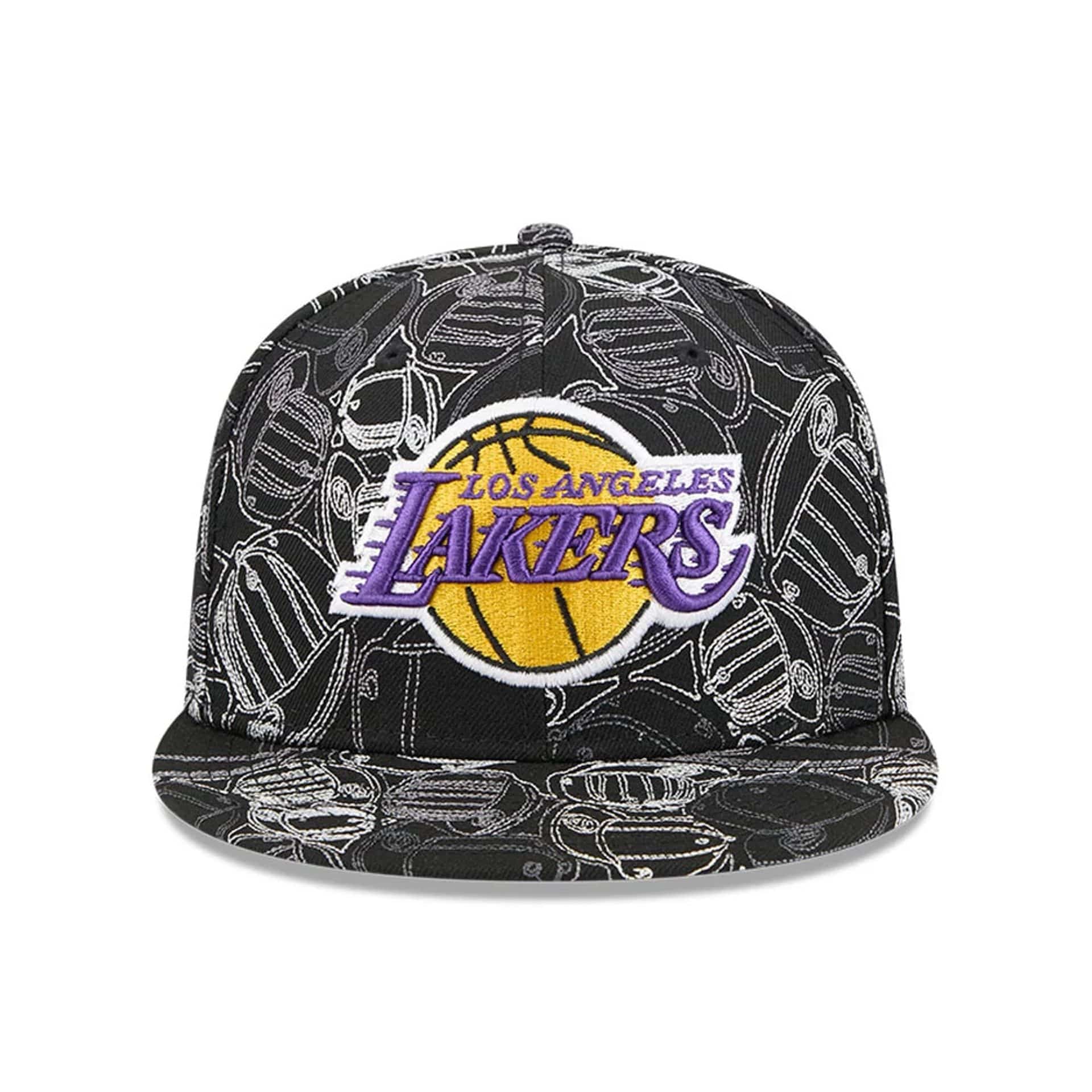 LA Lakers NBA Cap Scramble Black 59FIFTY Fitted Cap - Image 3