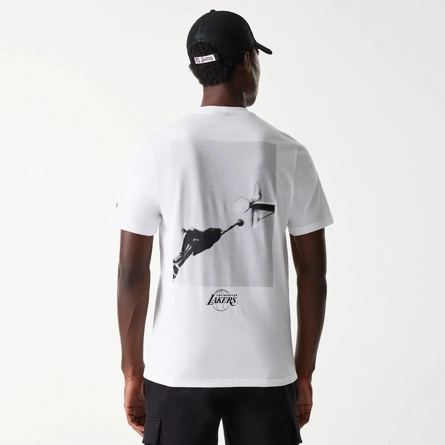 LA Lakers NBA Court Graphic White T-Shirt - Image 2
