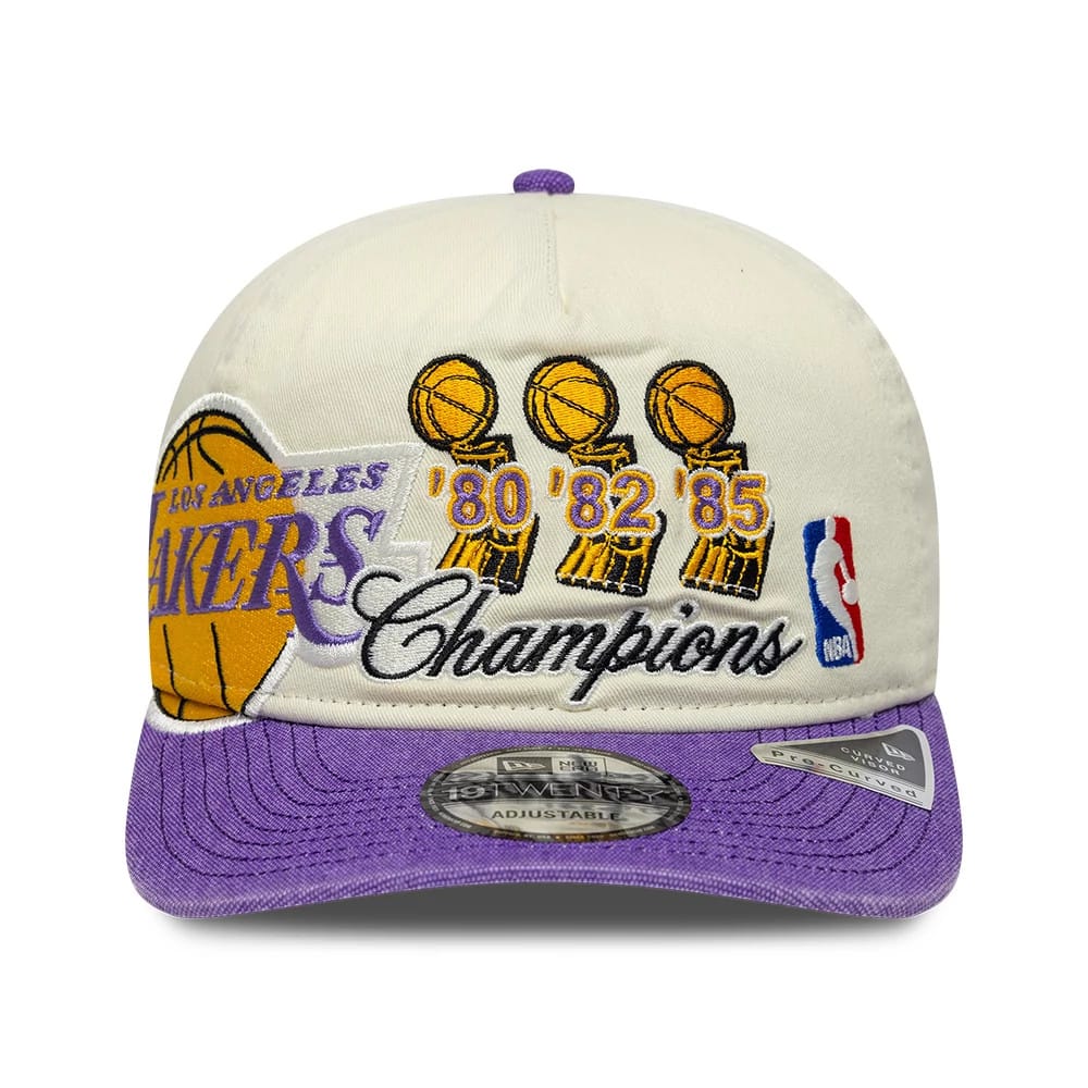 LA Lakers NBA Hardwood Classic Cream 19TWENTY Adjustable Cap - Image 3