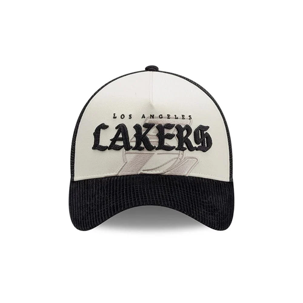 LA Lakers NBA Old English White 9FORTY A-Frame Cap - Image 2