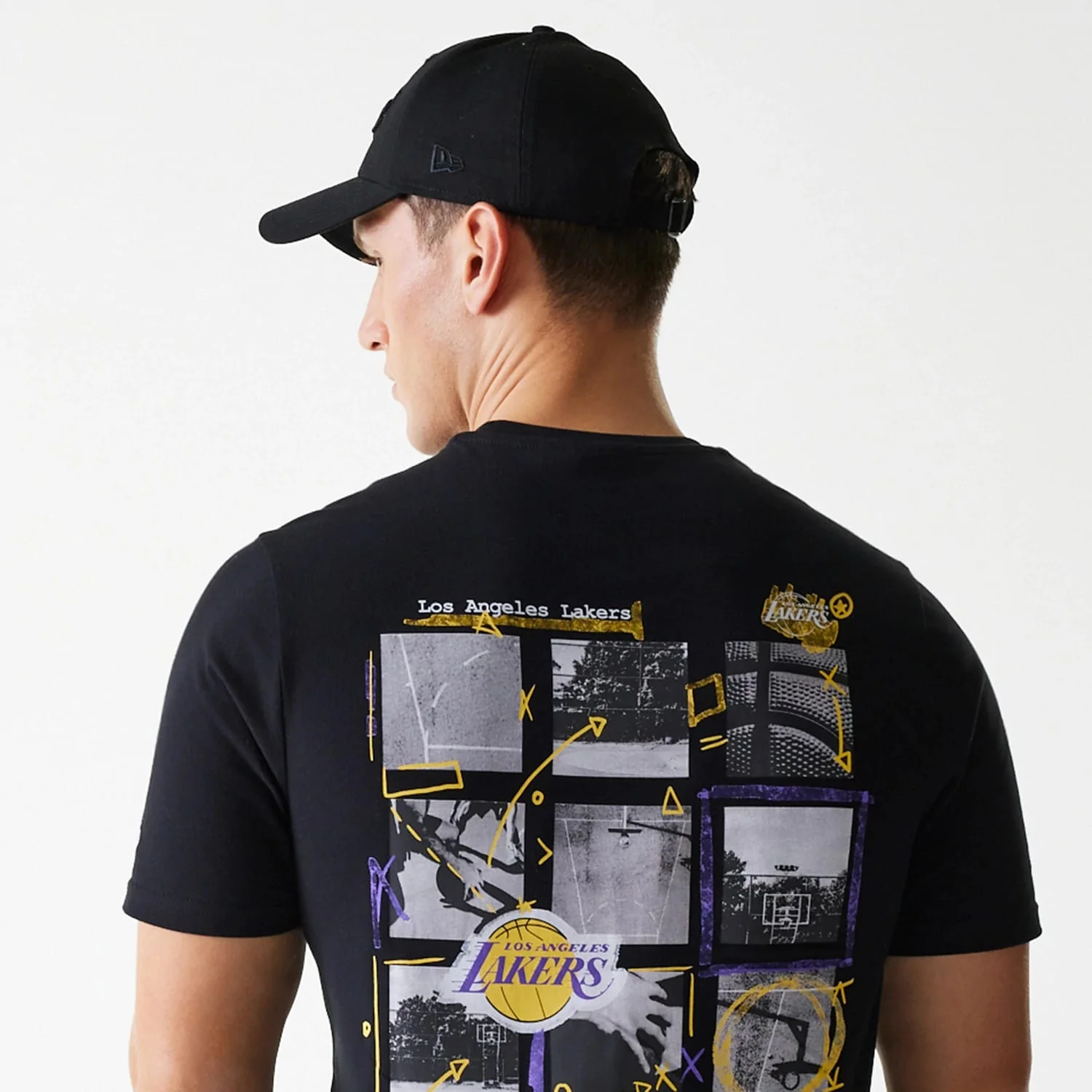 LA Lakers NBA Photographic Print Black T-Shirt - Image 4