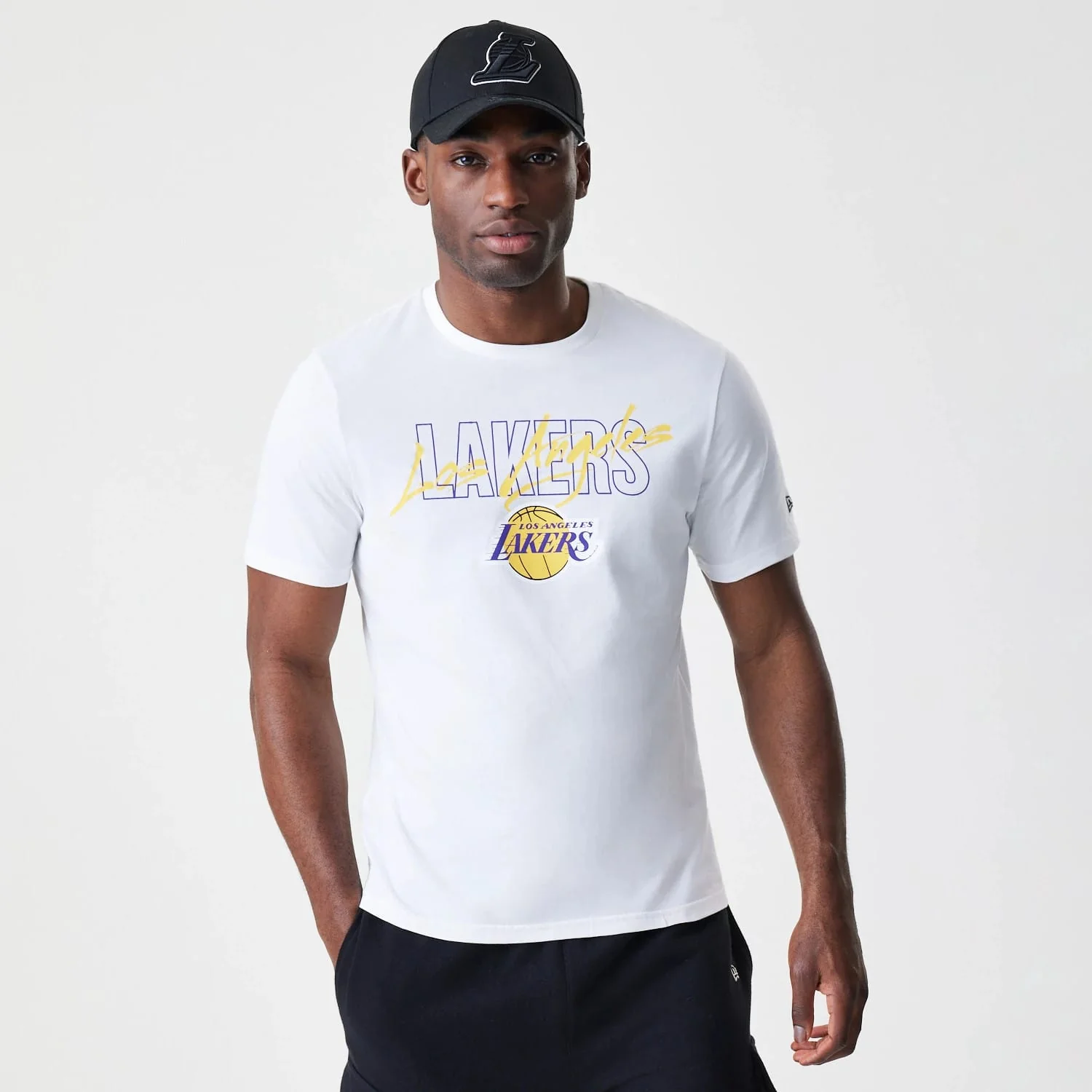 LA Lakers NBA Script White T-Shirt