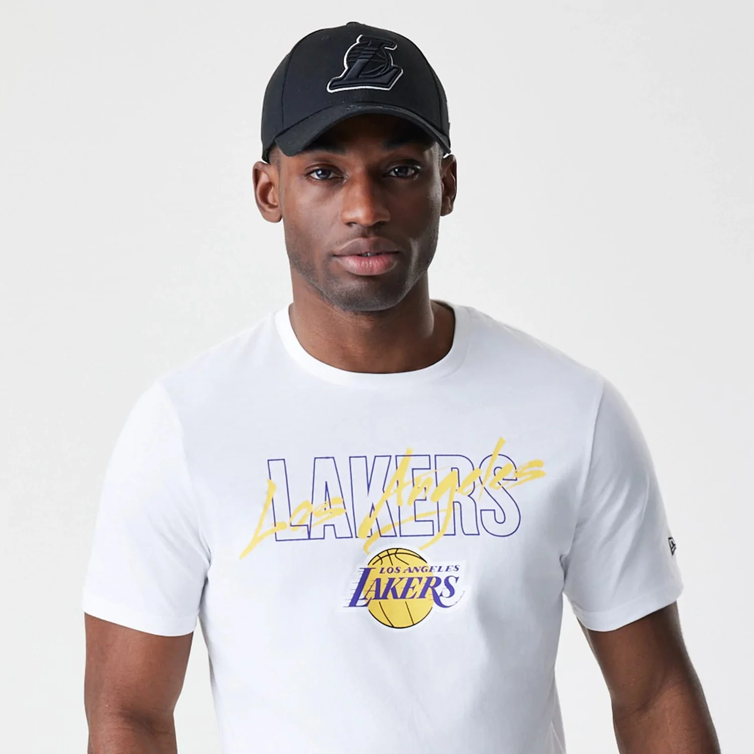 LA Lakers NBA Script White T-Shirt - Image 6