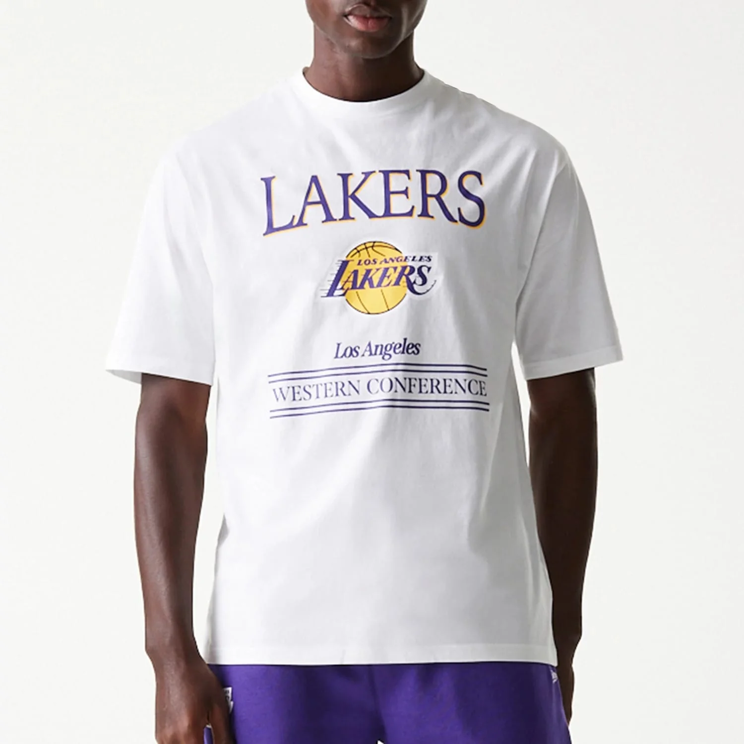 LA Lakers NBA Team Graphic White Oversized T-Shirt - Image 3