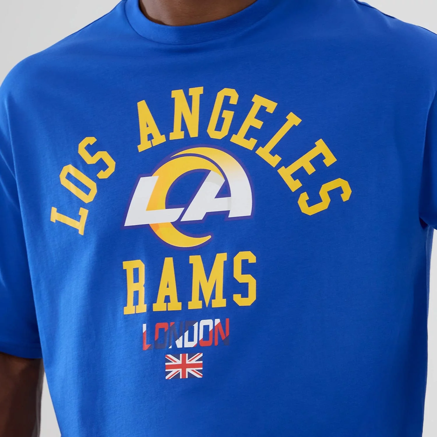 LA Rams NFL International Series Games 2025 Bright Blue Oversized T-Shirt - Image 3