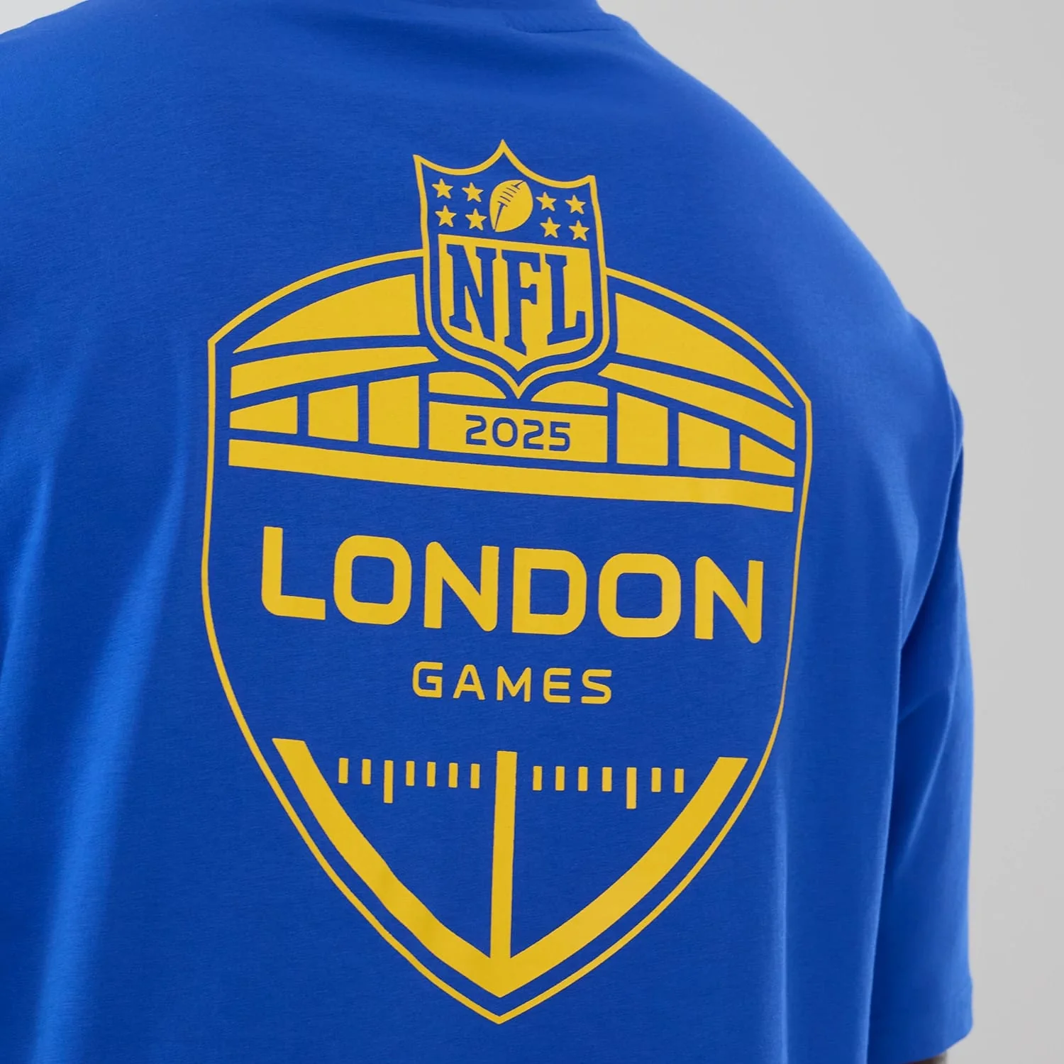 LA Rams NFL International Series Games 2025 Bright Blue Oversized T-Shirt - Image 4