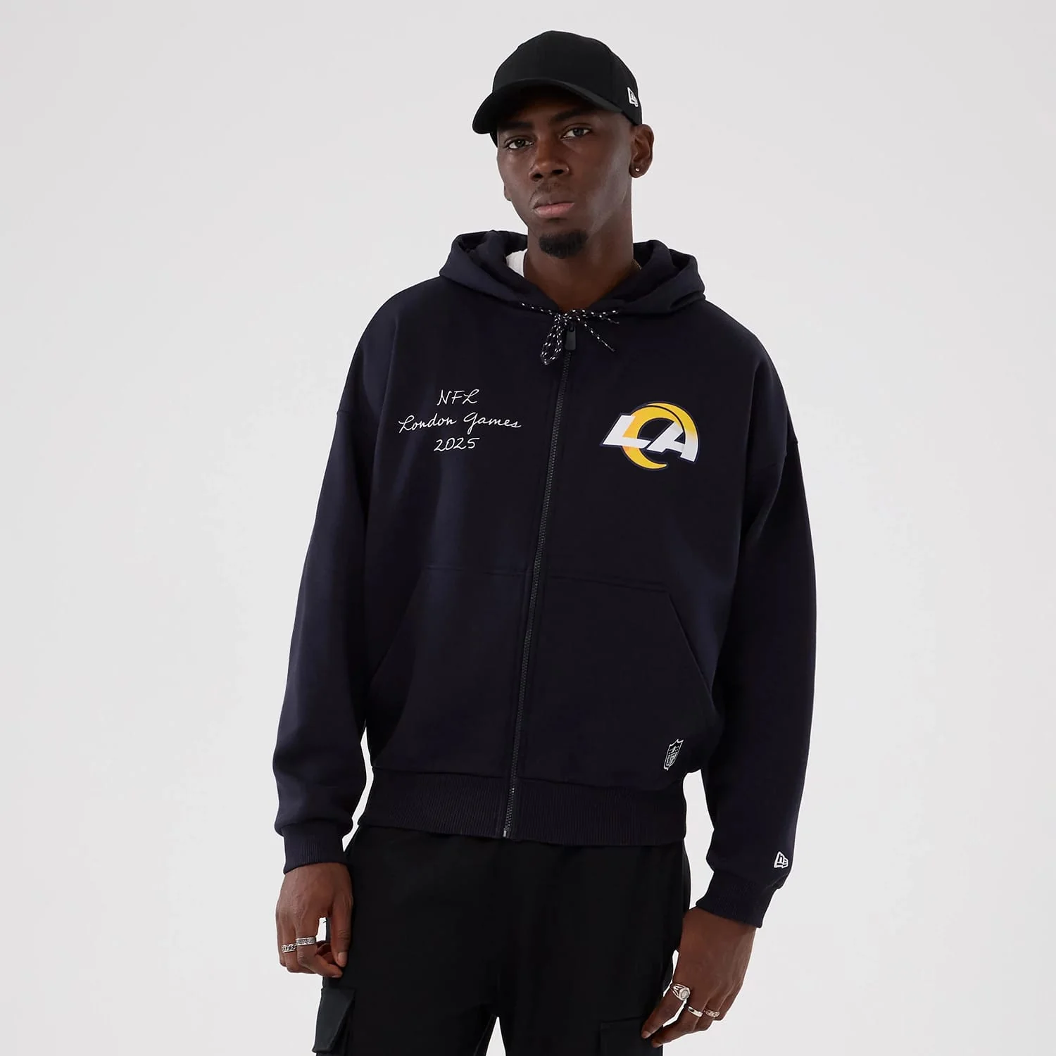 LA Rams NFL International Series Games 2025 Navy Premium Pullover Hoodie