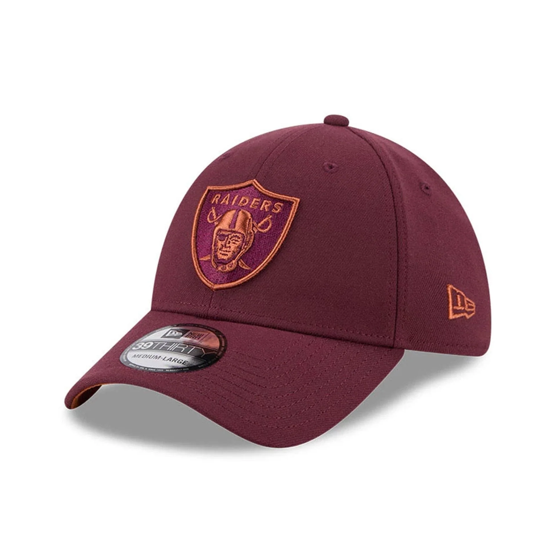 Las Vegas Raiders NFL Frosted Rust Dark Red 39THIRTY Stretch Fit Cap