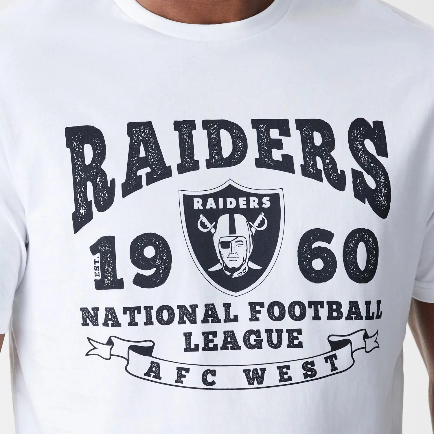 Las Vegas Raiders NFL Stack Arch Logo White T-Shirt - Image 4