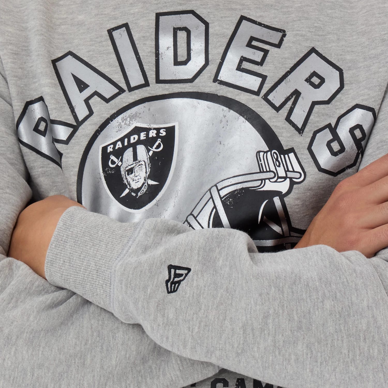 Las Vegas Raiders NFL Training 2026 Grey Crew Neck Sweater - Image 3