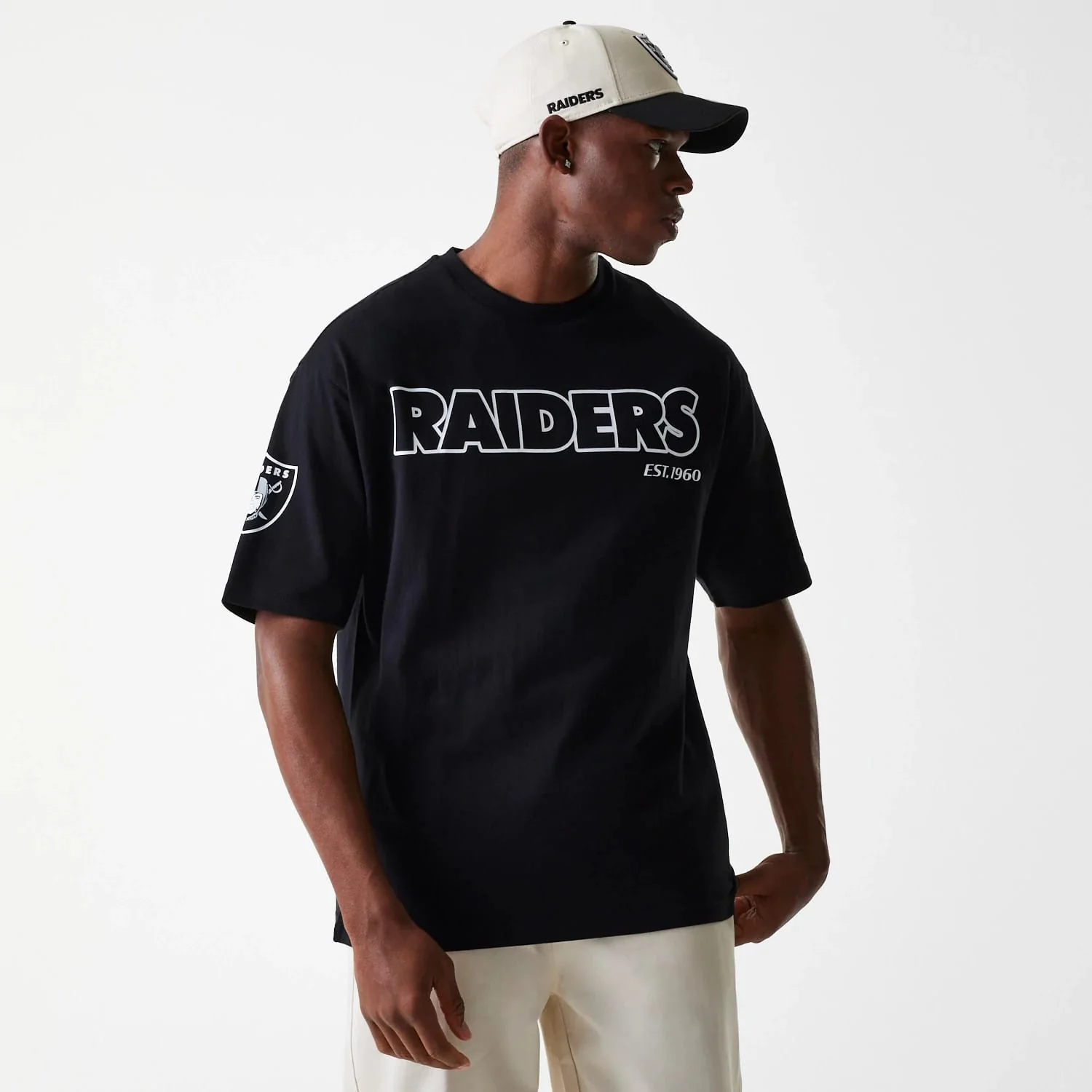 Las Vegas Raiders NFL Wordmark Black Oversized T-Shirt