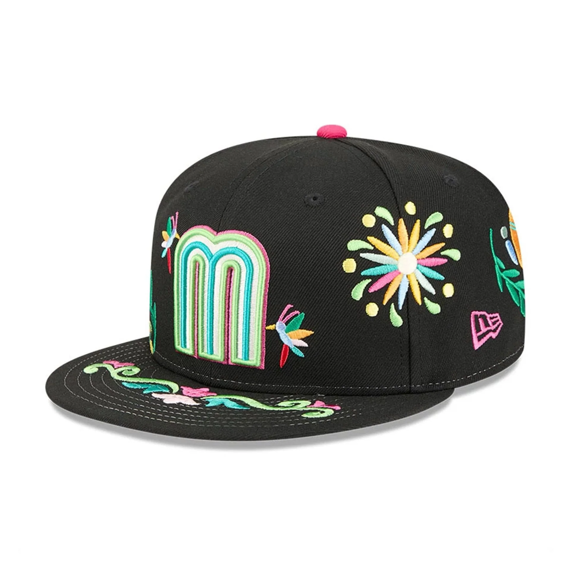 Mexico WBC Latin Embroidery Black 59FIFTY Fitted Cap