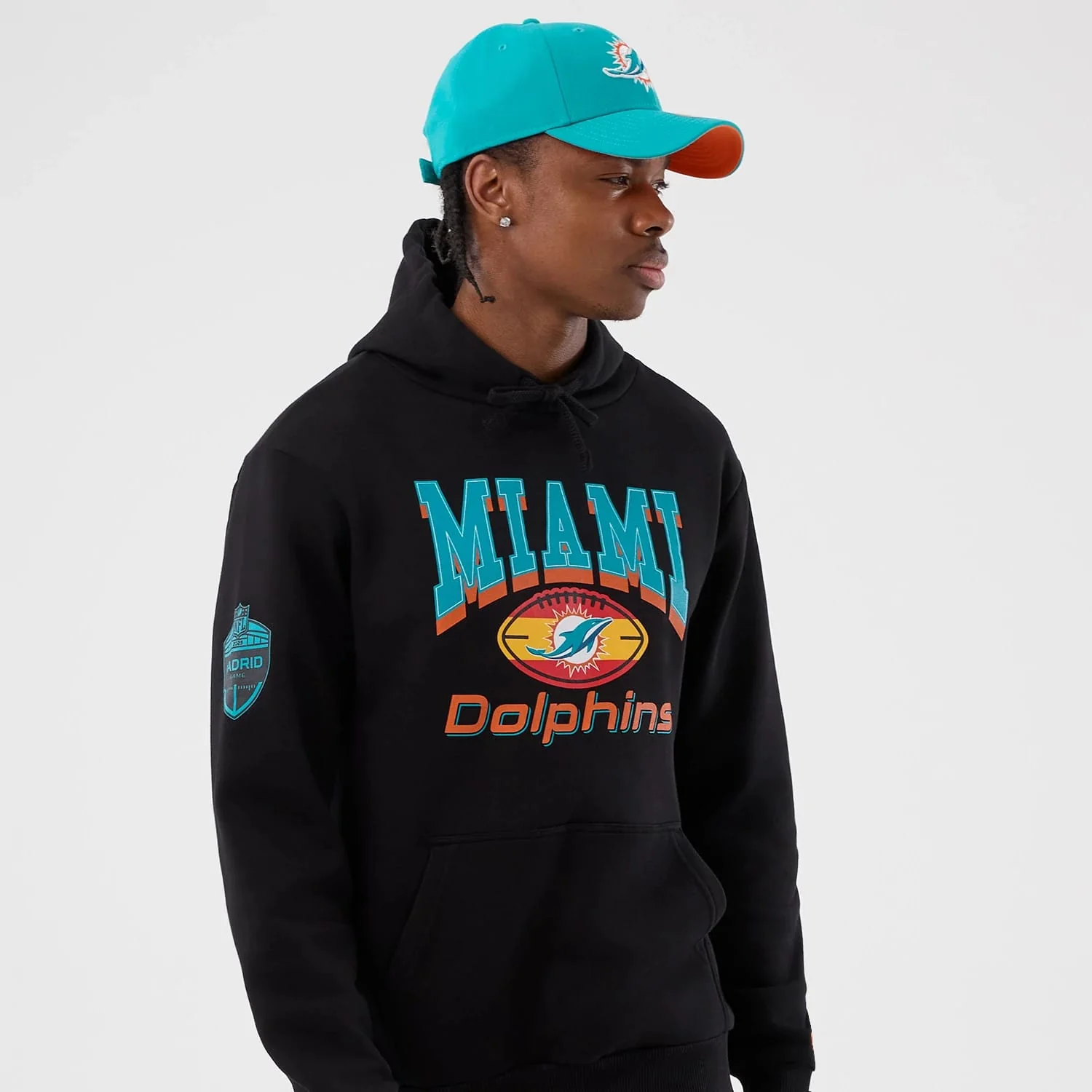 Miami Dolphins NFL International Series Games Black Pullover Hoodie - Image 6