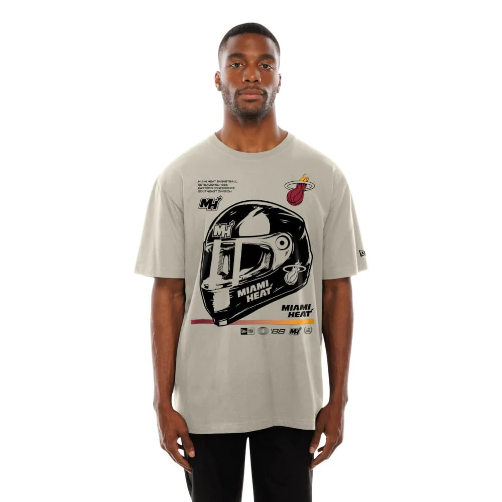 Miami Heat Modern Driver Light Beige T-Shirt - Image 6