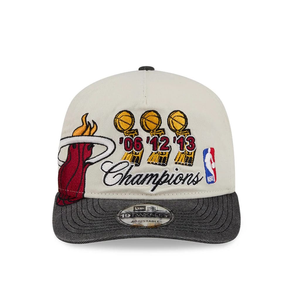 Miami Heat NBA Hardwood Classic Cream 19TWENTY Adjustable Cap - Image 3