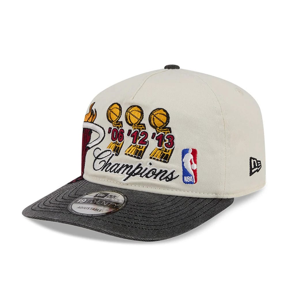 Miami Heat NBA Hardwood Classic Cream 19TWENTY Adjustable Cap - Image 4