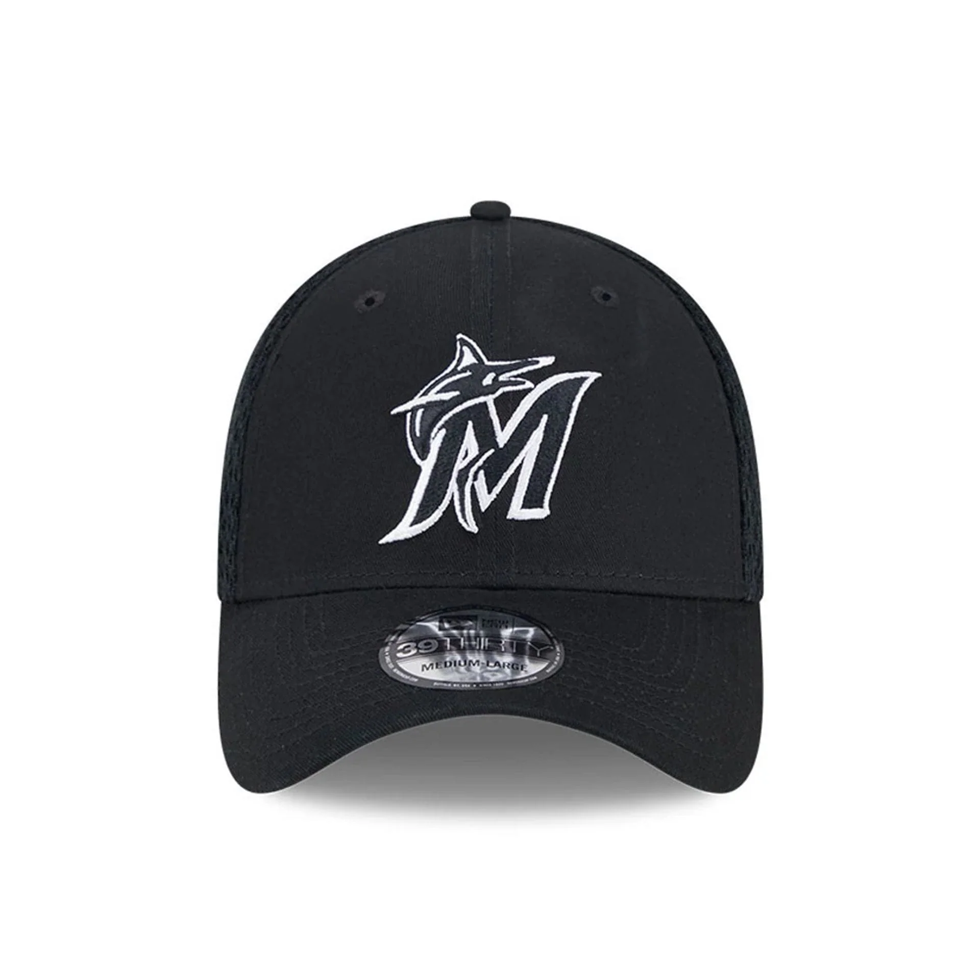 Miami Marlins MLB Evergreen Neo Black 39THIRTY Stretch Fit Cap - Image 3