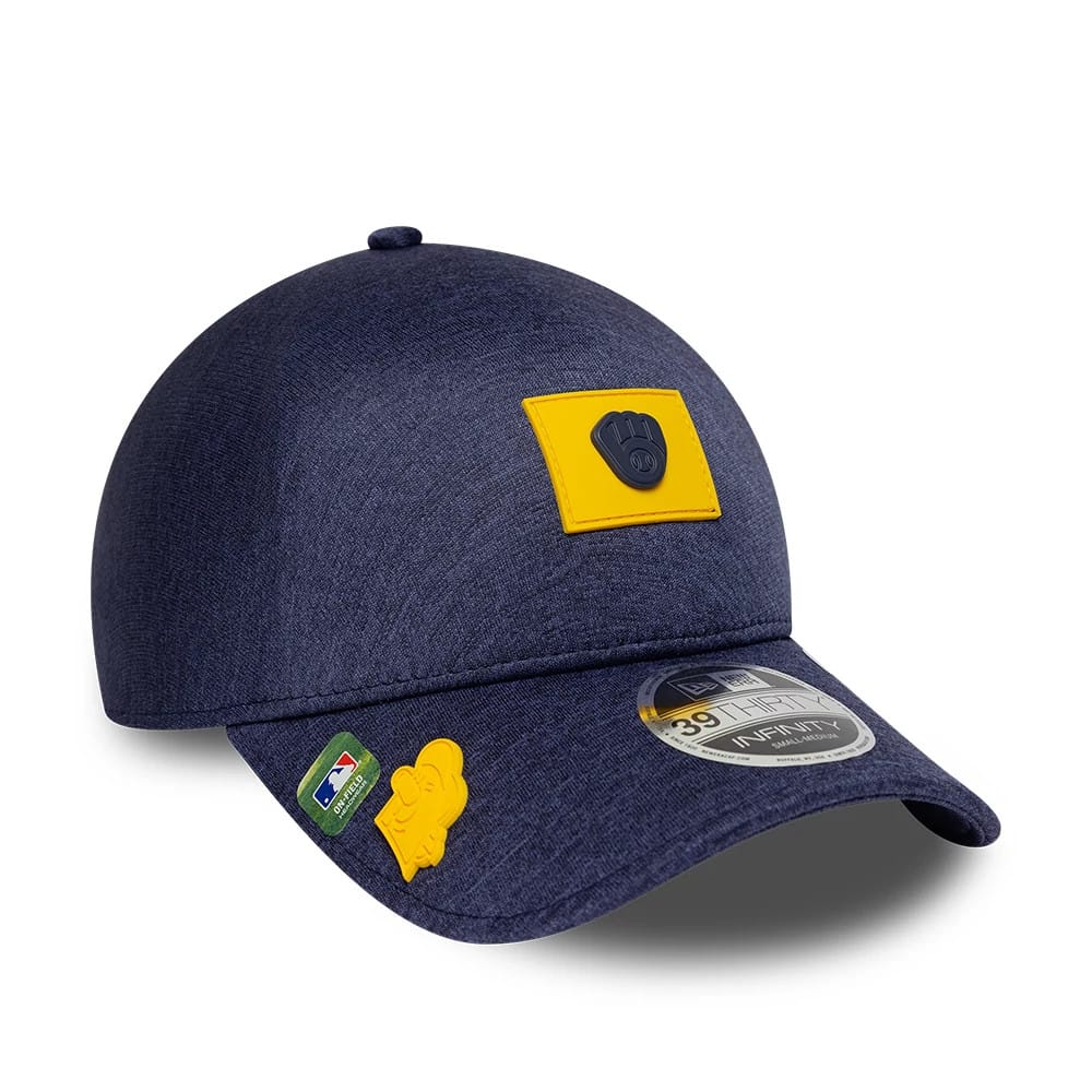 Milwaukee Brewers MLB Clubhouse Navy 39THIRTY Infinity Stretch Fit Cap