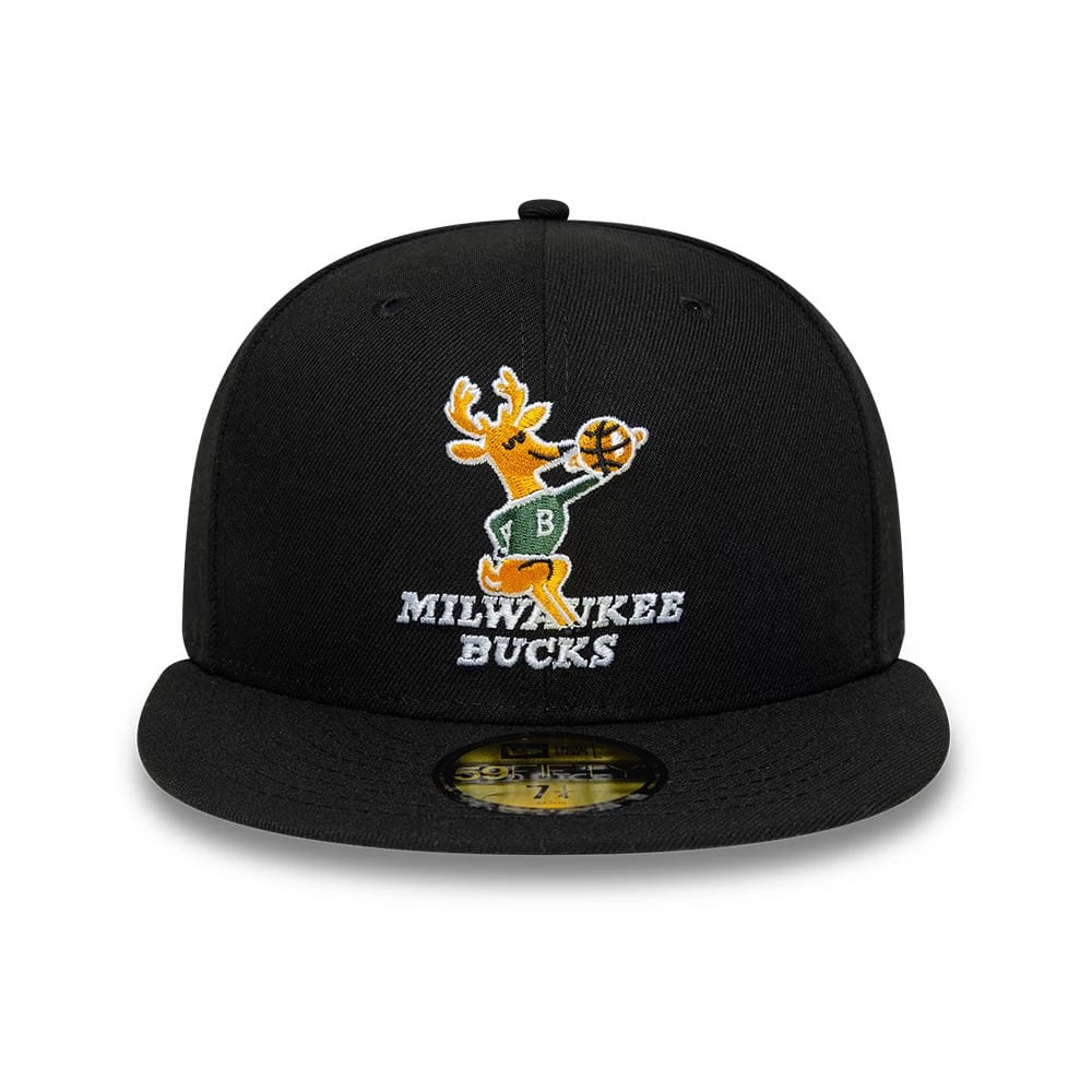 Milwaukee Bucks NBA Hardwood Classic Black 59FIFTY Fitted Cap - Image 3