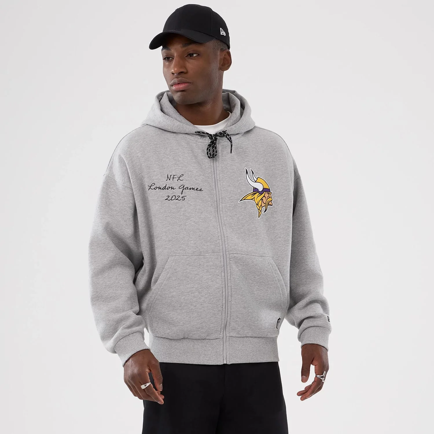 Minnesota Vikings NFL International Series Games 2025 Grey Premium Pullover Hoodie