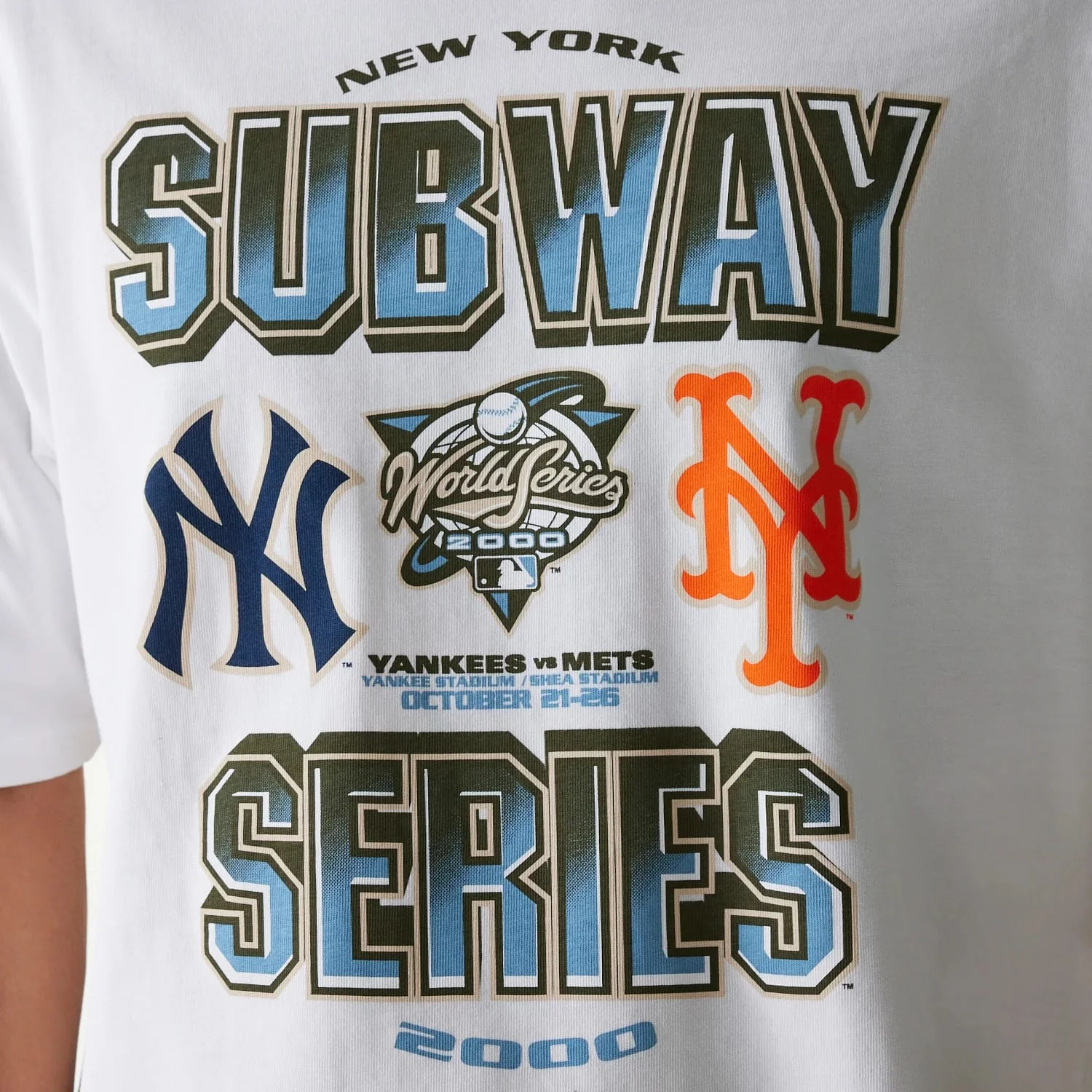 MLB Subway Series White Oversized T-Shirt - Image 3
