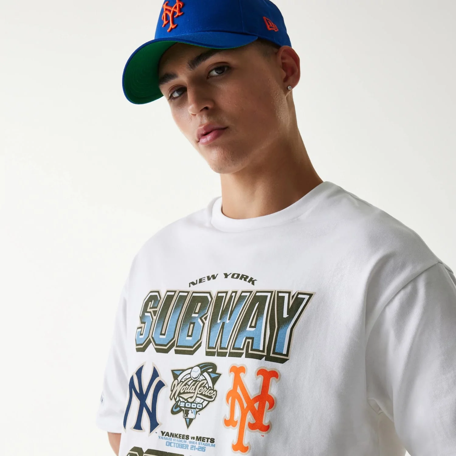 MLB Subway Series White Oversized T-Shirt - Image 4