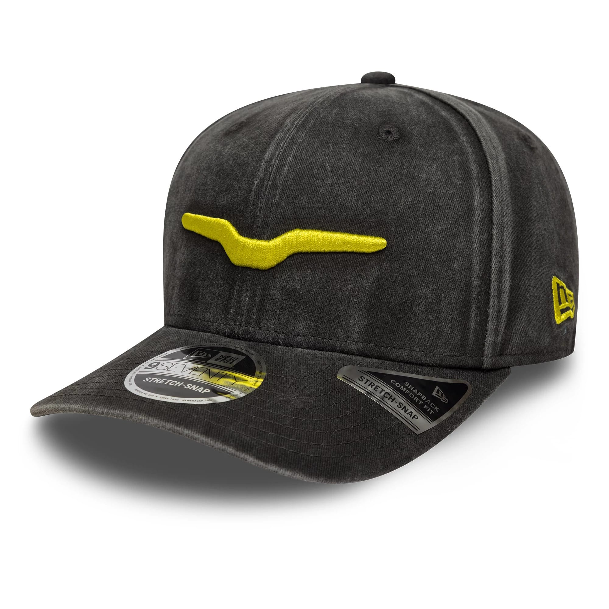 Moto Guzzi Washed Black 9SEVENTY Stretch Snap Cap - Image 3