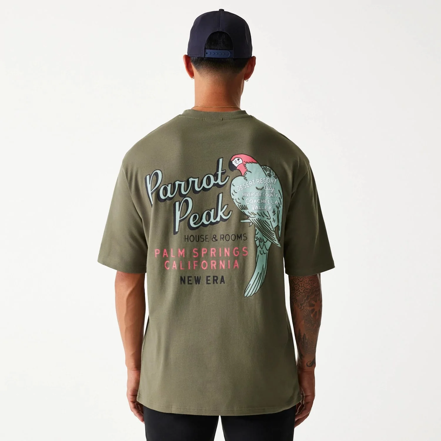 New Era Animal Graphic Green Oversized T-Shirt - Image 2