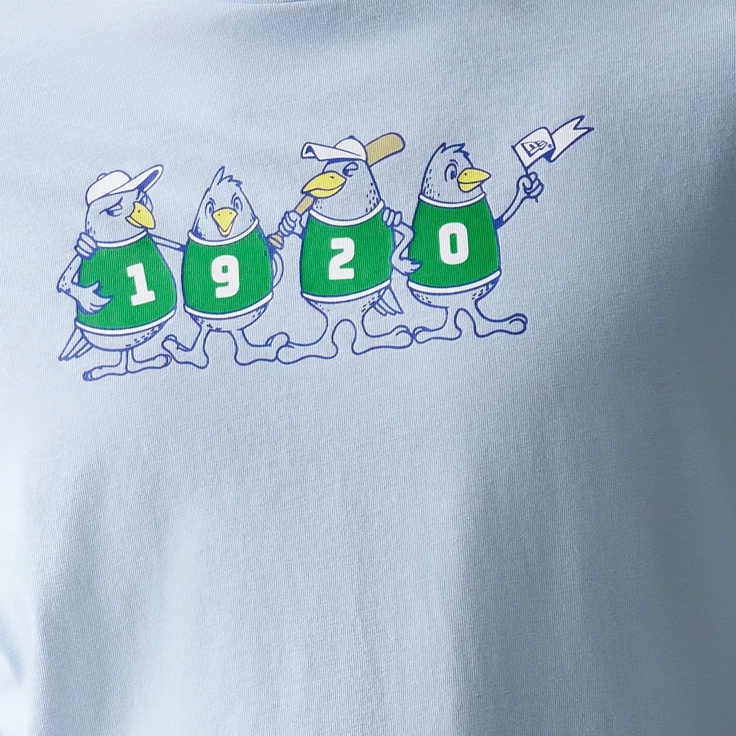 New Era Baseball Birds Character Graphic Blue Oversized T-Shirt - Image 6