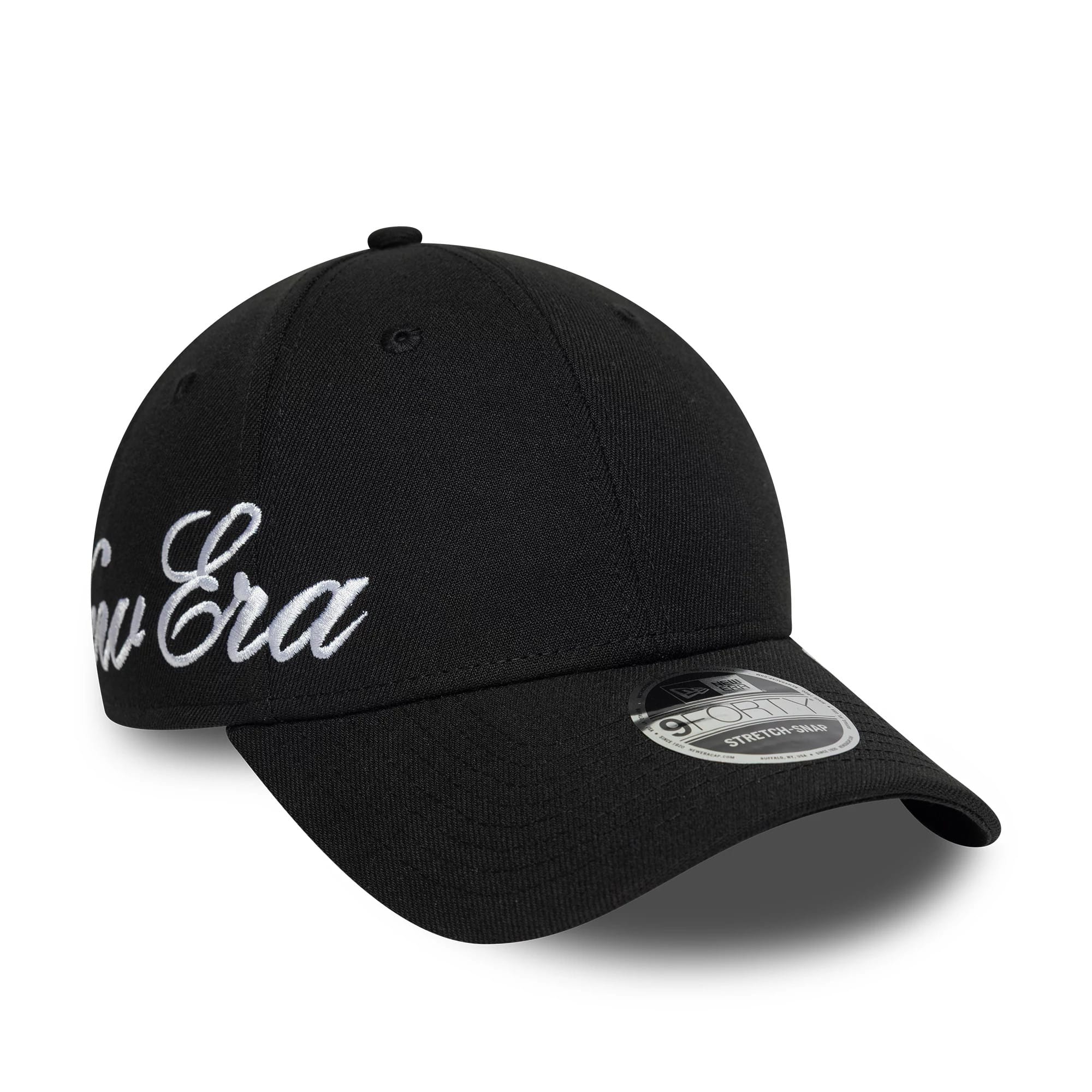 New Era Big Script Black 9FORTY Stretch Snap Adjustable Cap - Image 3