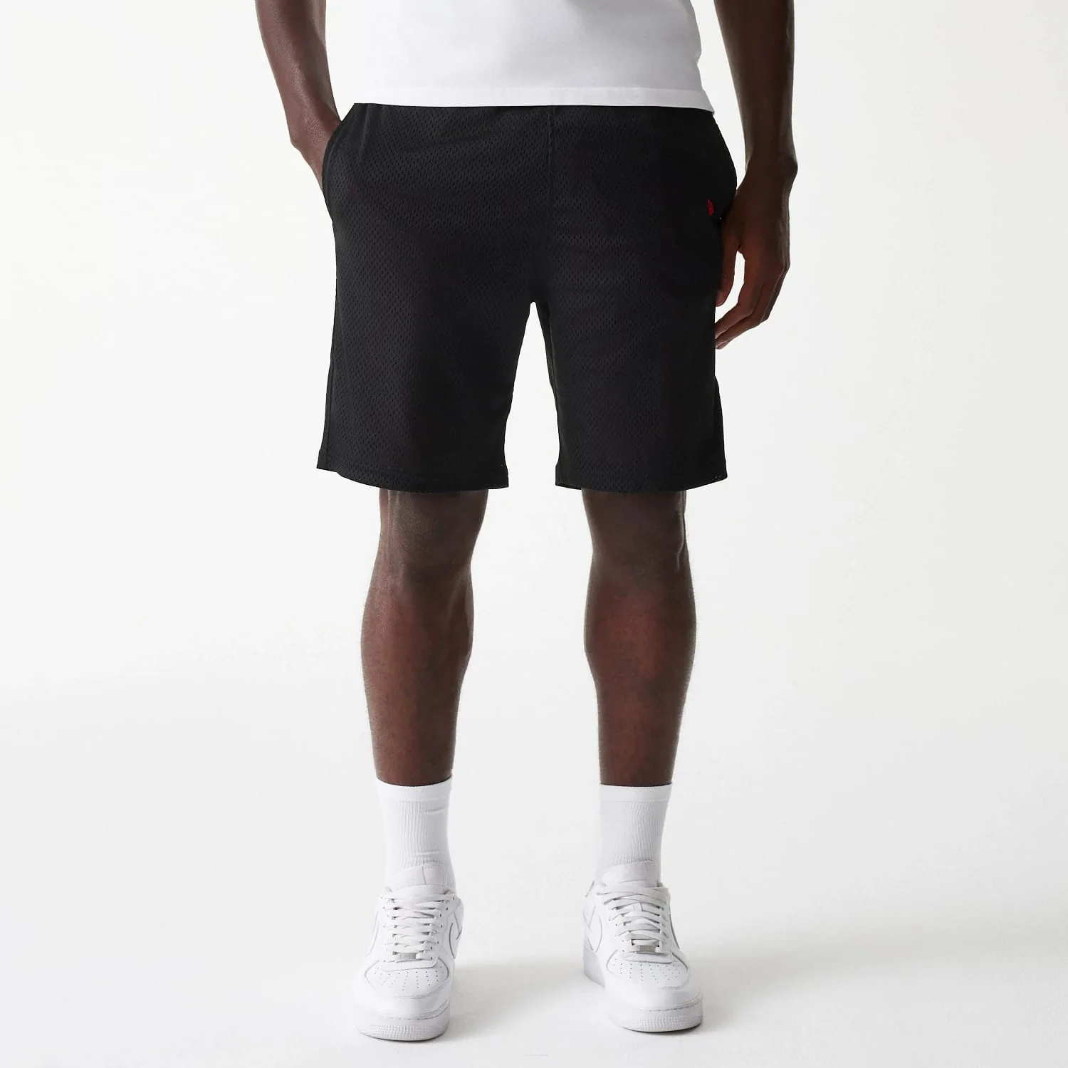 New Era Black Mesh Shorts