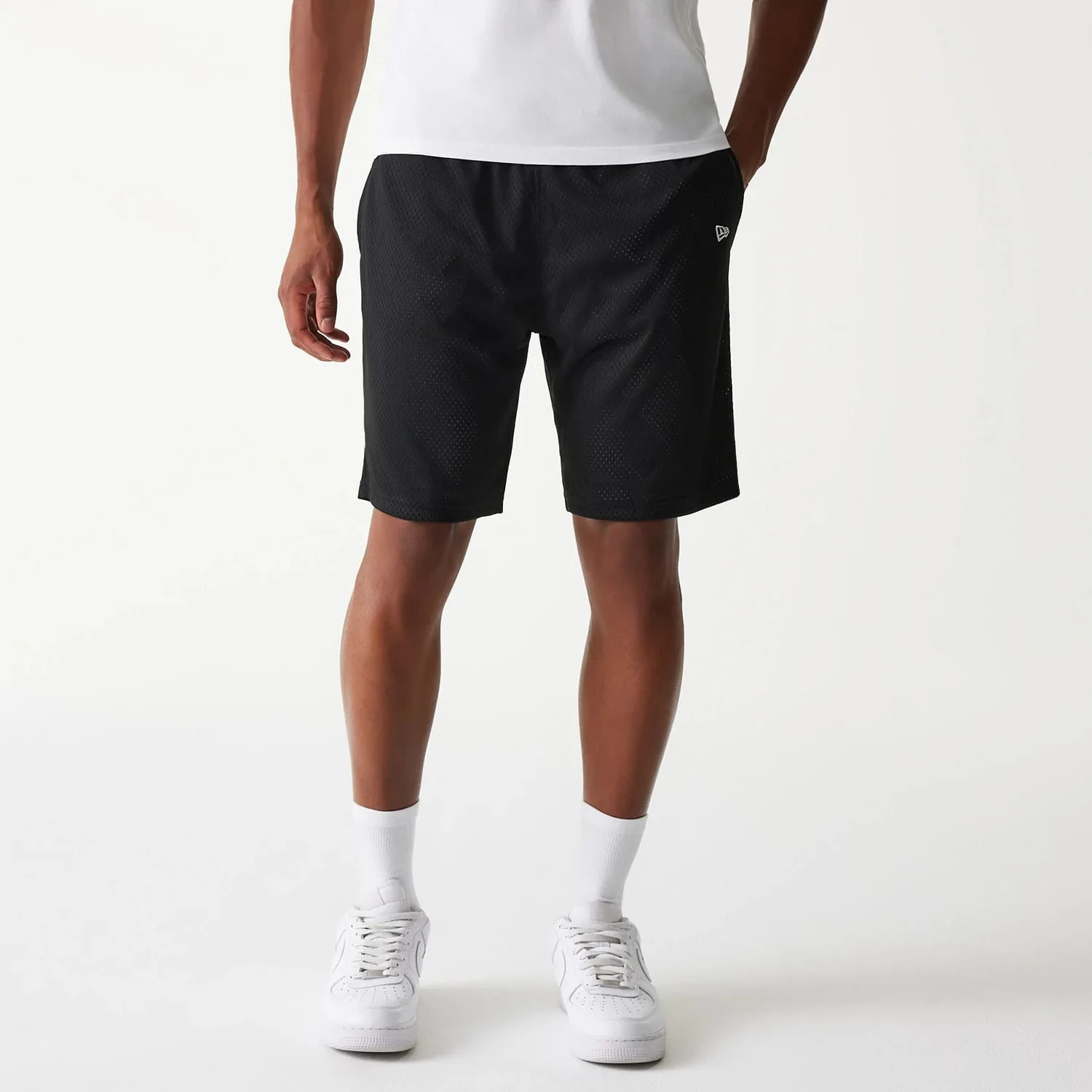New Era Black Mesh Shorts