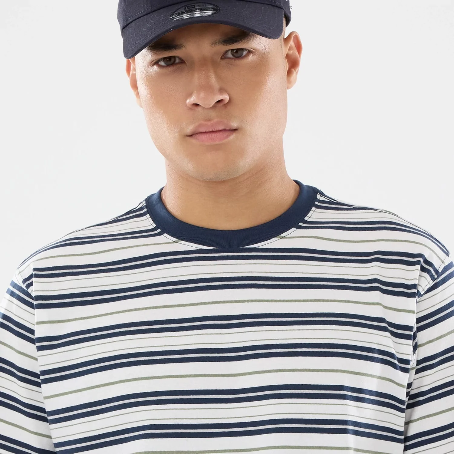 New Era Boarder Stripe White T-Shirt - Image 3