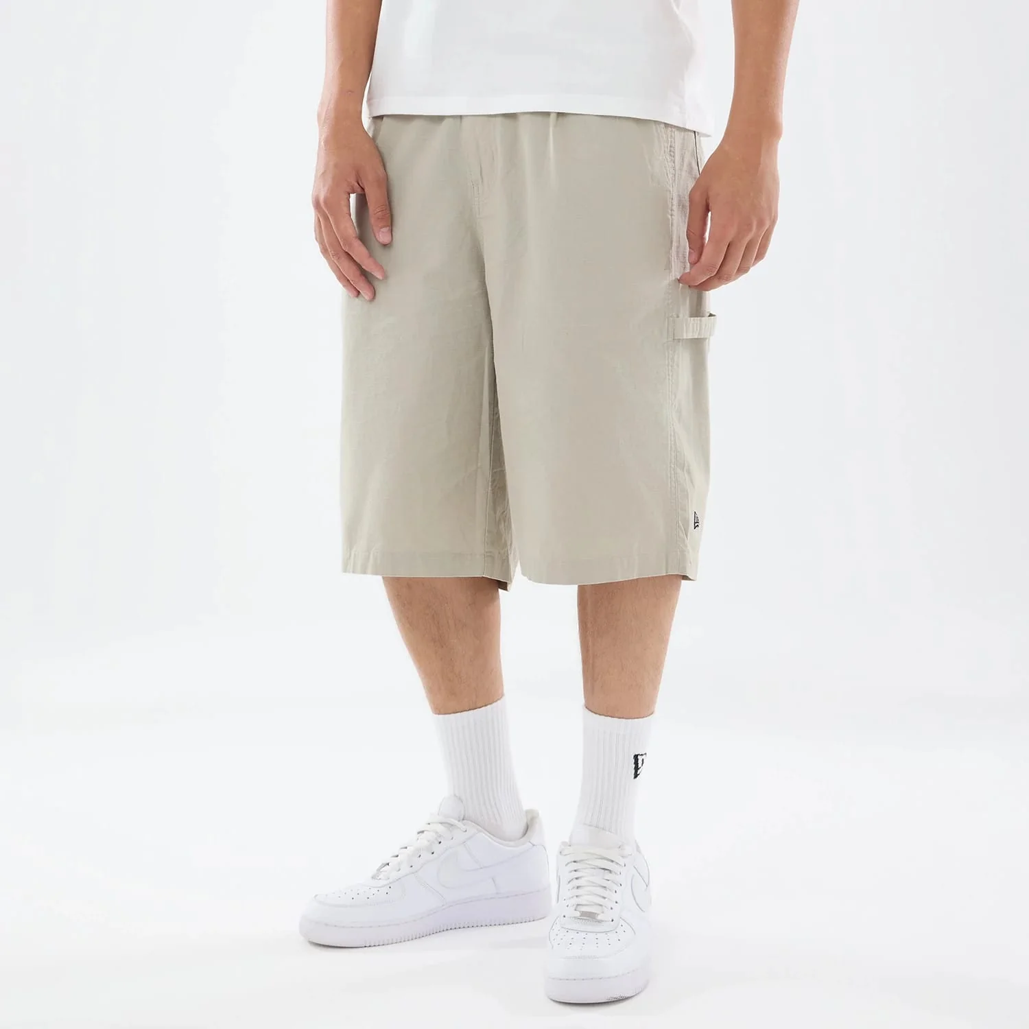 New Era Canvas Beige Bermuda Shorts