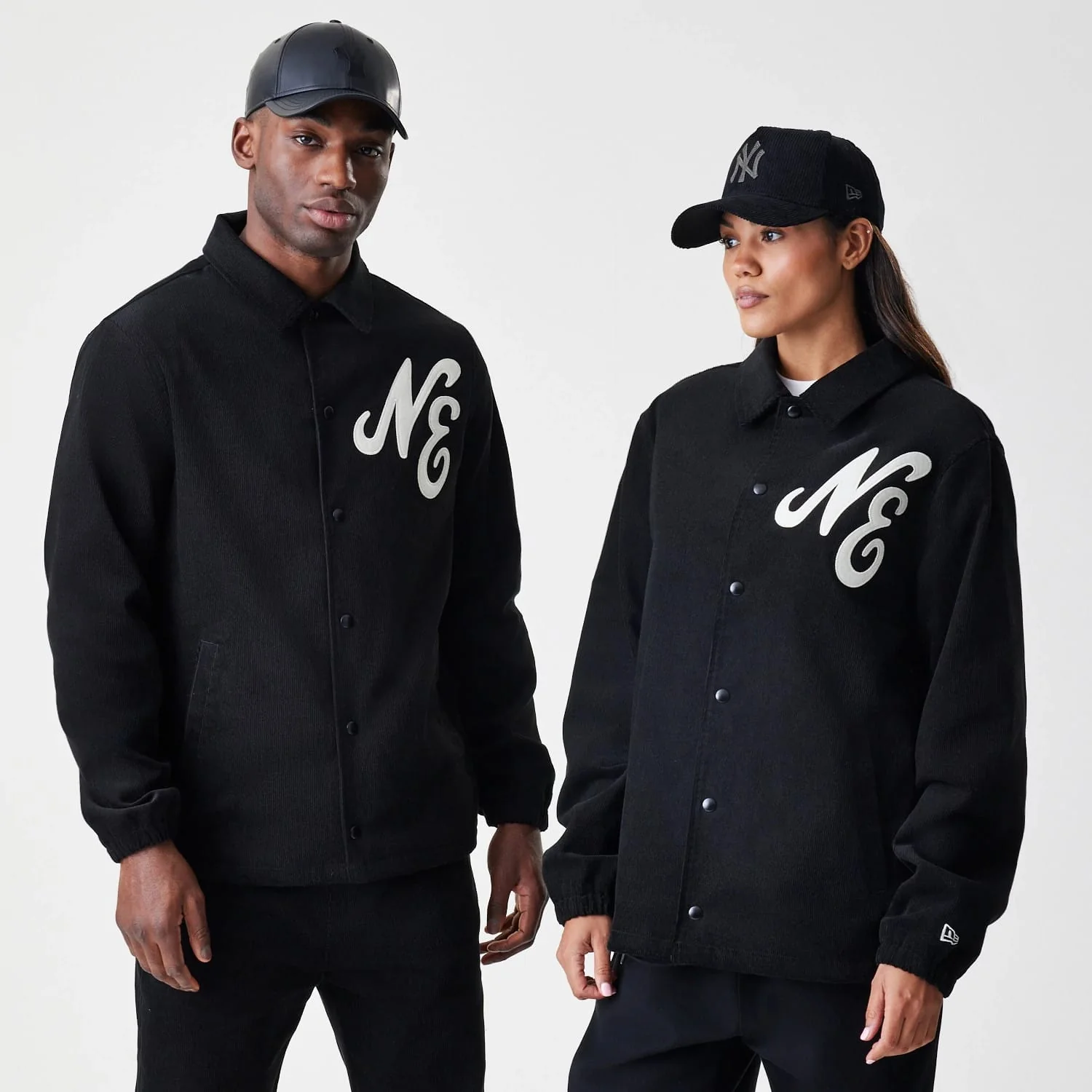 New Era Cord Black Coaches Jacket