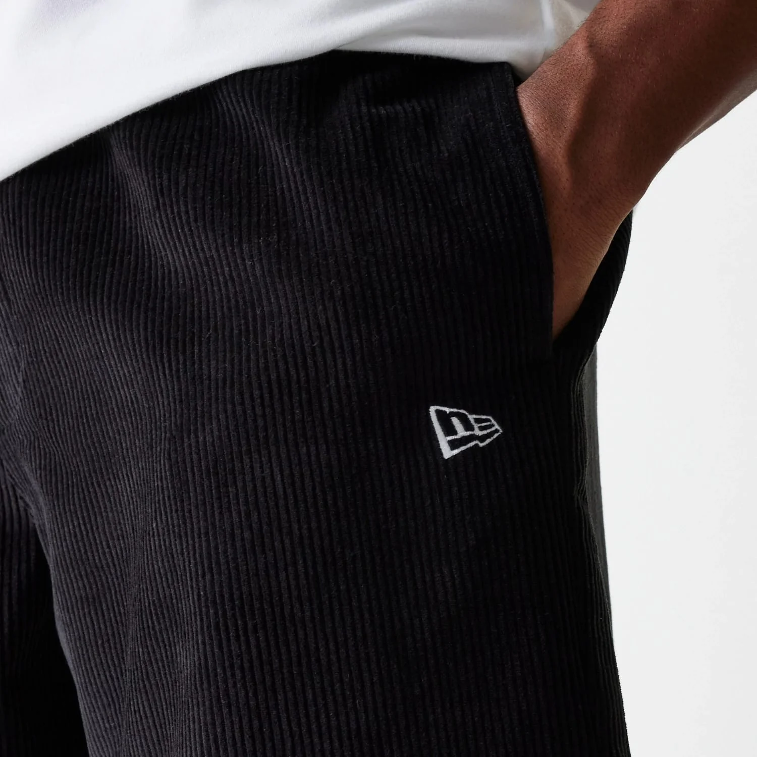 New Era Cord Black Shorts - Image 2