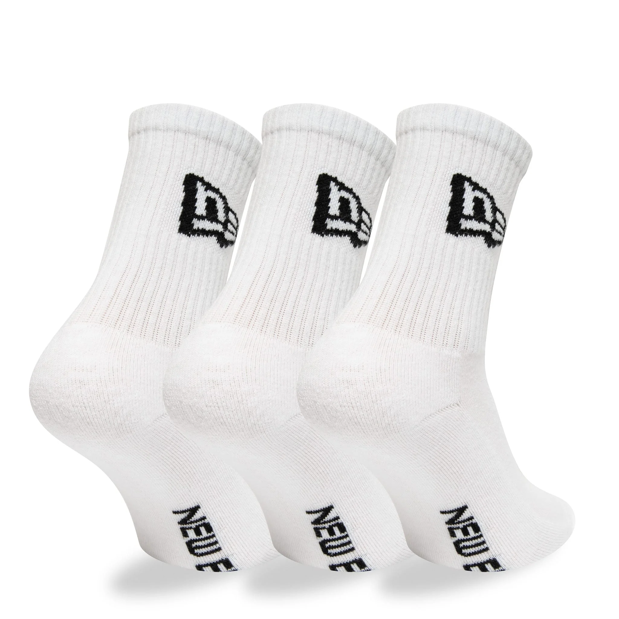 New Era Flag 3 Pack Crew White Sock