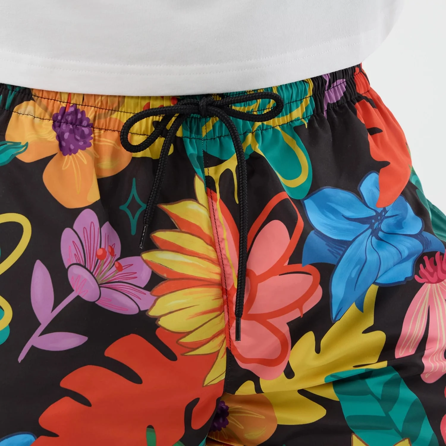 New Era Floral Black Swimming Shorts - Image 3